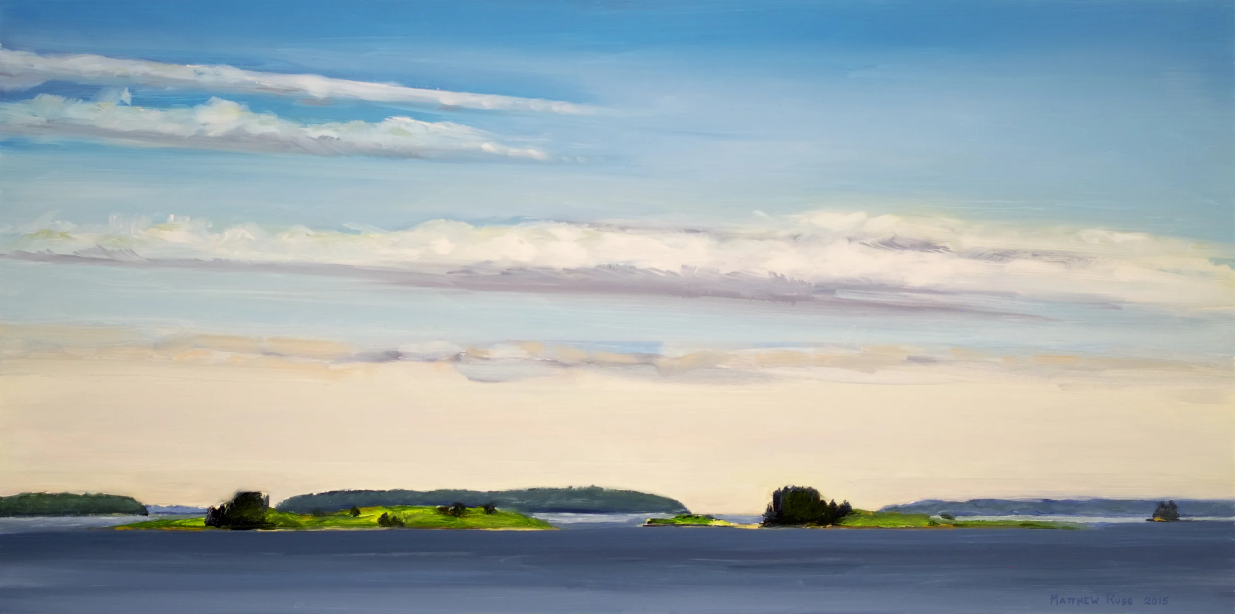Spectacle Island #2, 2015, Oil on Panel, 12" x 24"