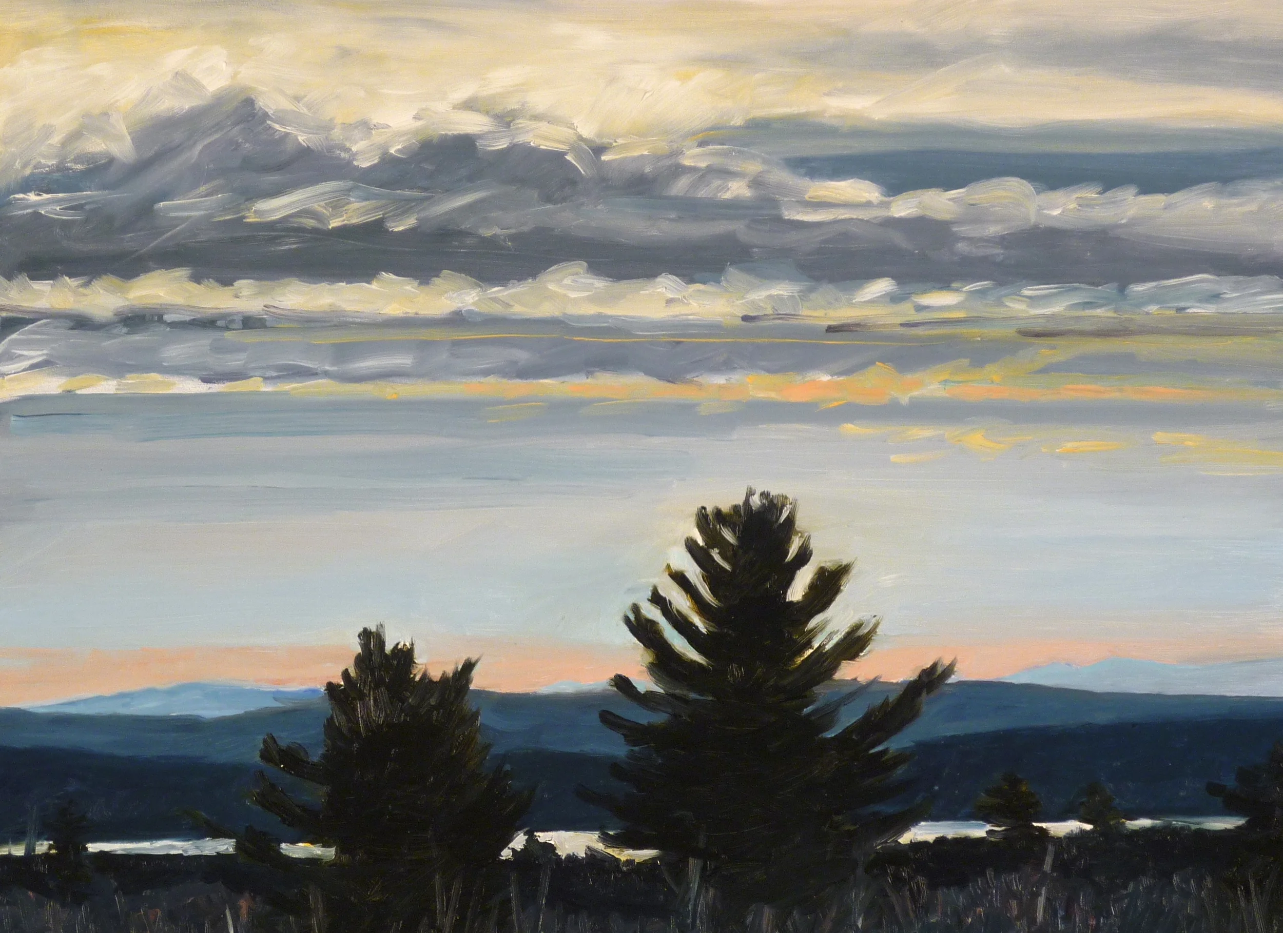Dusk on Vienna Mountain #2, 2013, Oil on Panel, 12" x 16"