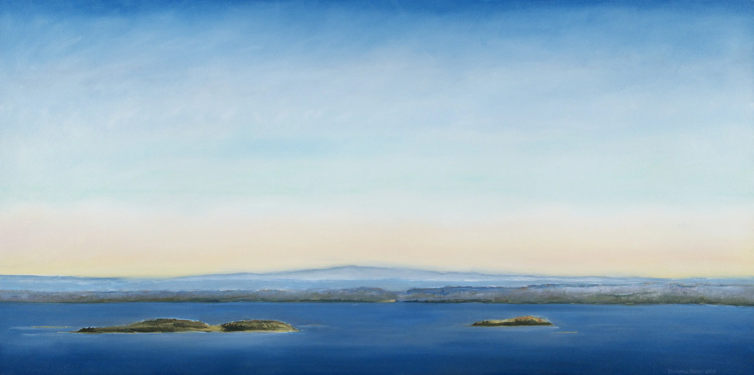 Looking East from Mount Battie #2, 2017, Oil on Canvas, 30" x 60"