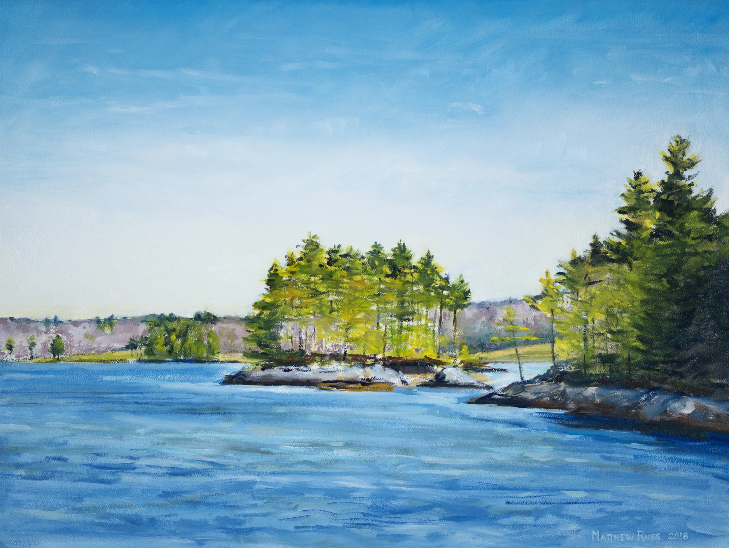 Montsweag Brook #3, 2018, Oil on Canvas, 18" x 24"