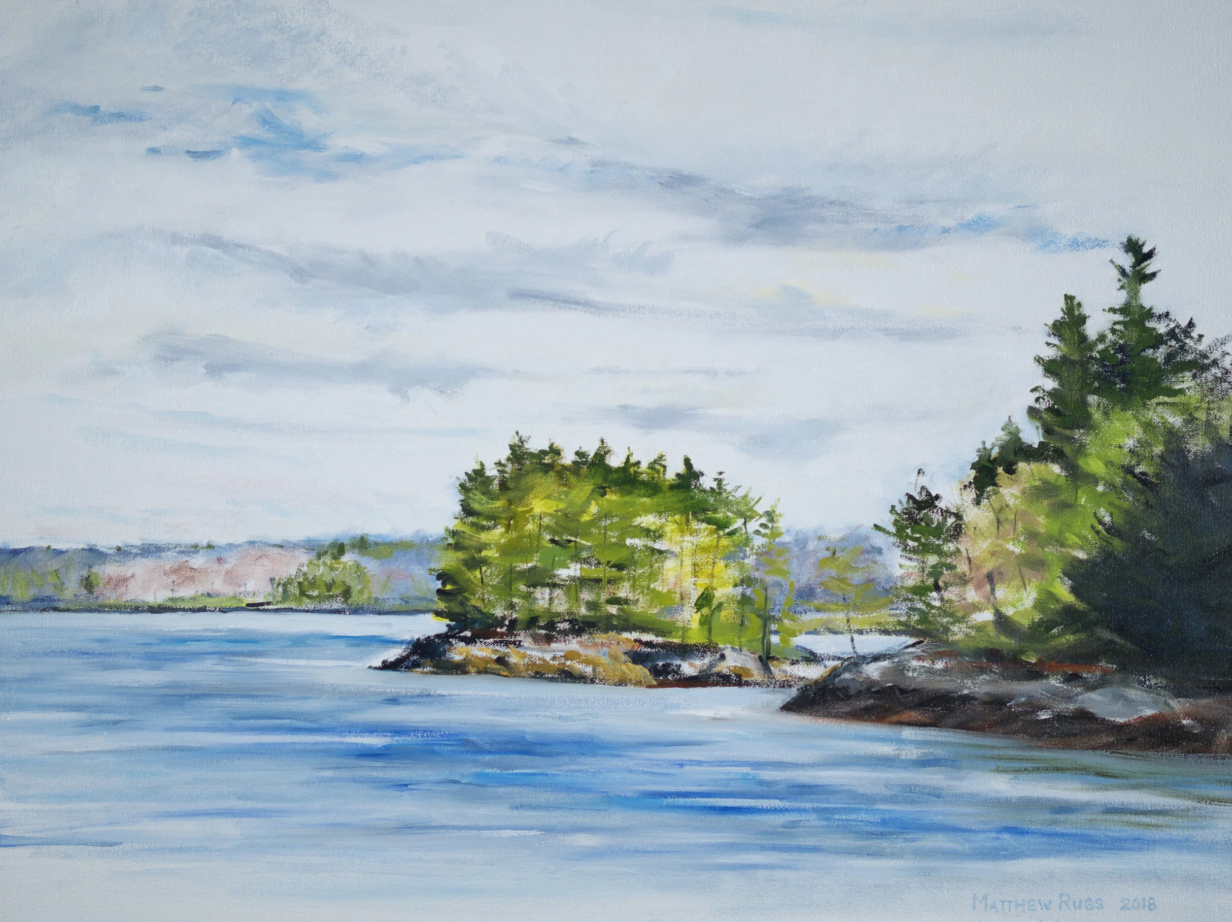 Montsweag Brook #4, 2018, Oil on Canvas, 18" x 24"
