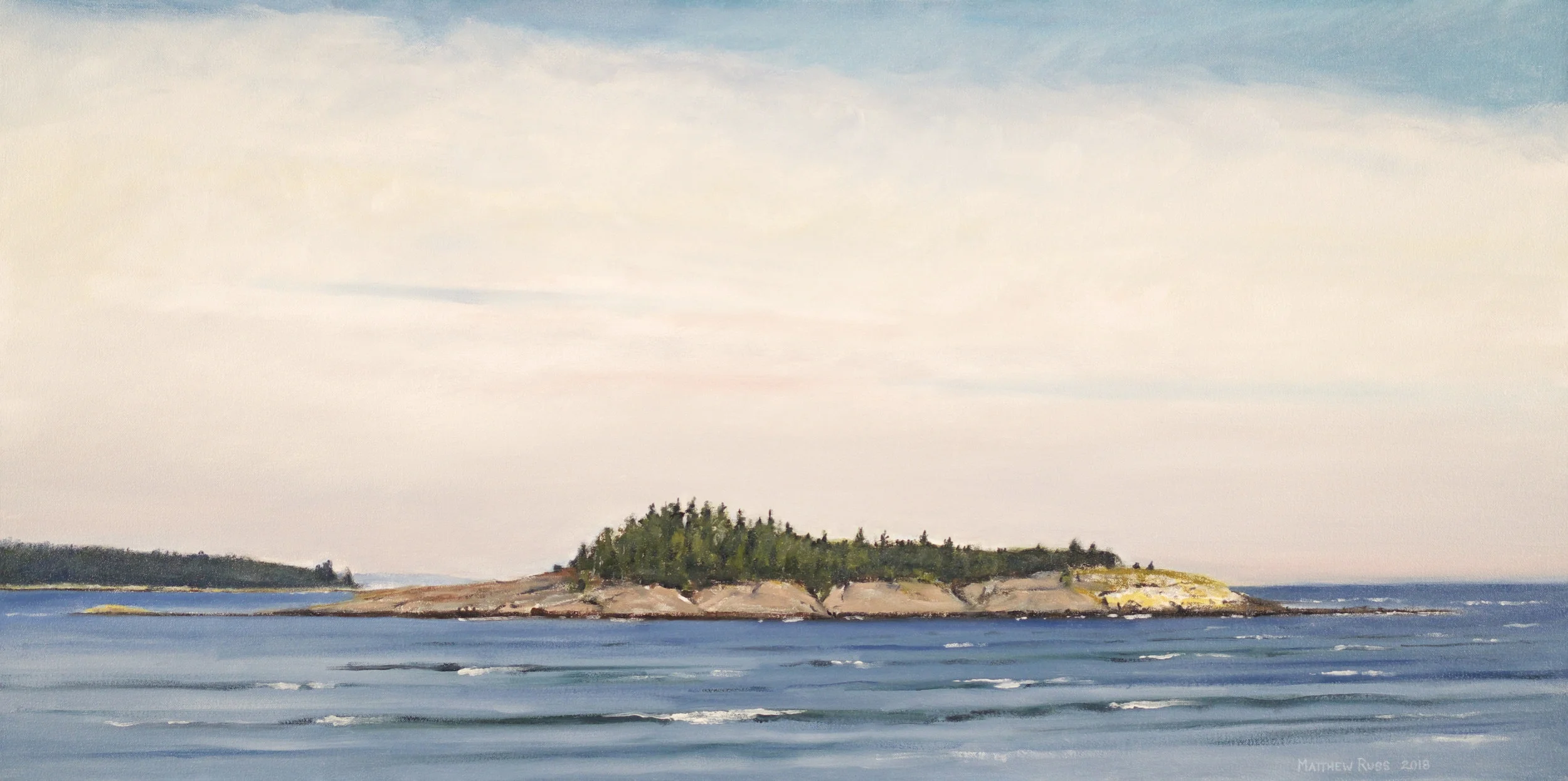 Wood Island #4, 2018, Oil on Canvas, 20" x 40"