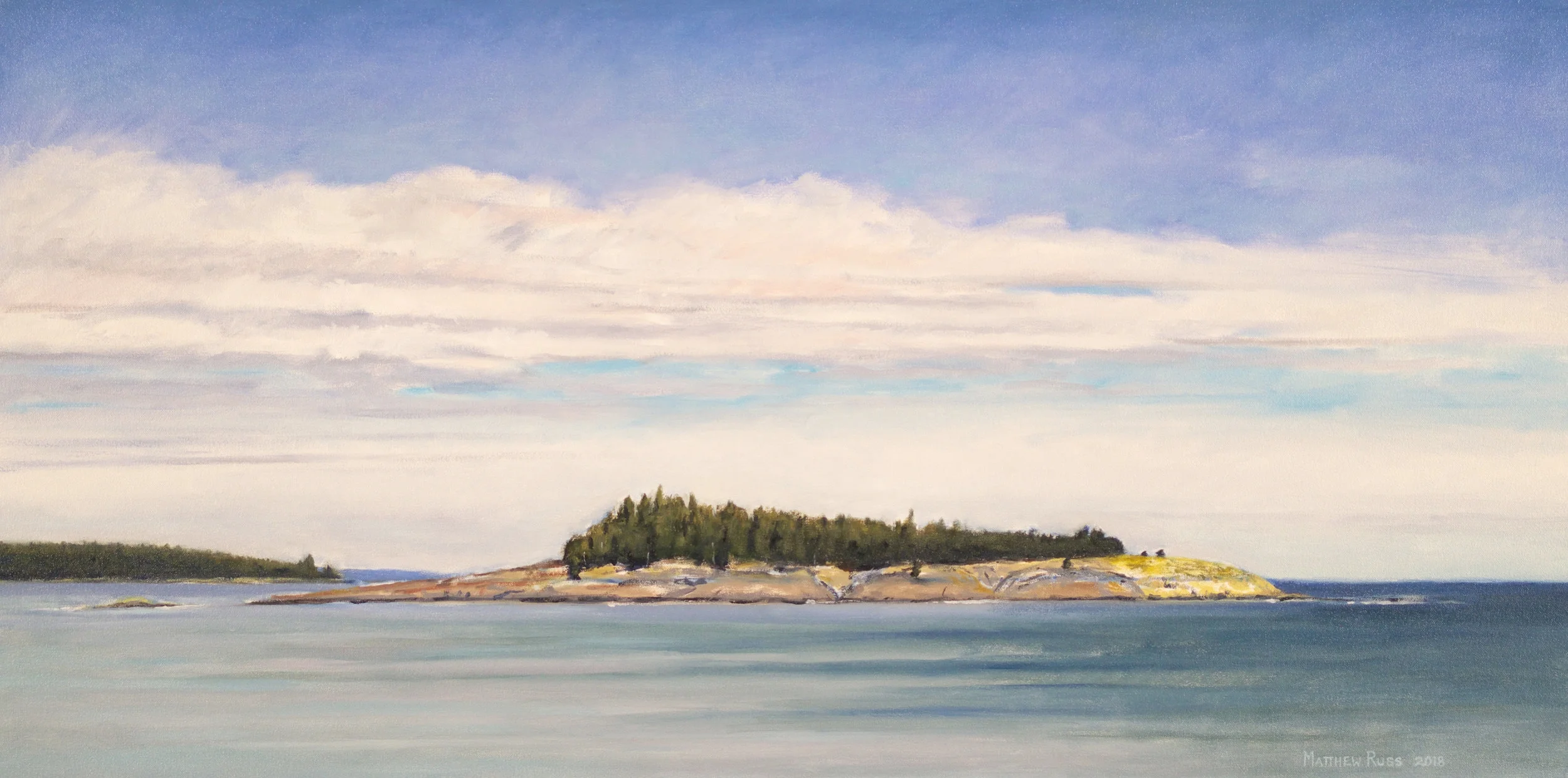 Wood Island #5, 2018, Oil on Canvas, 20" x 40"