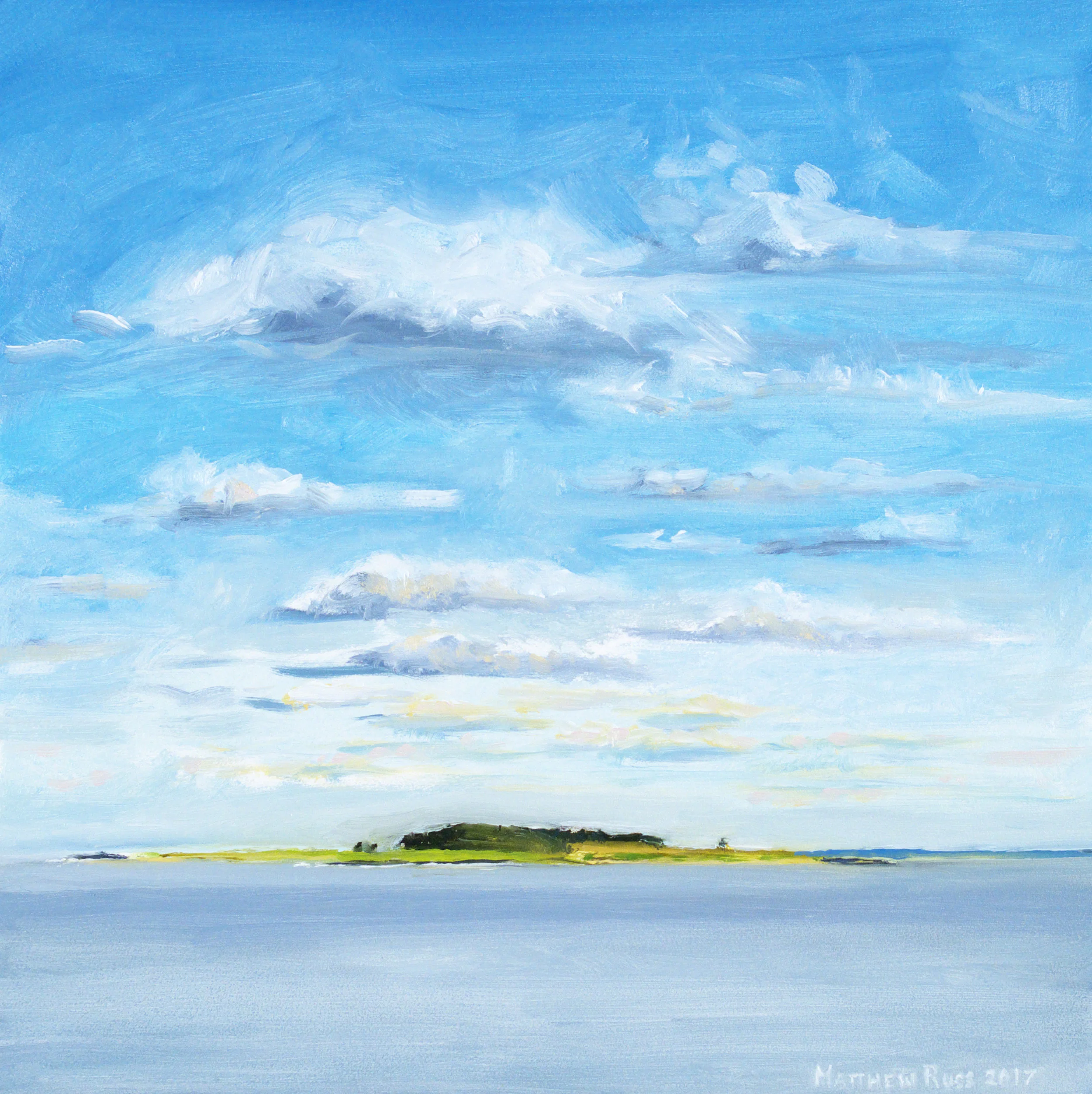 Richmond Island from Two Lights State Park #1, 2017, Oil on Panel, 10" x 10"