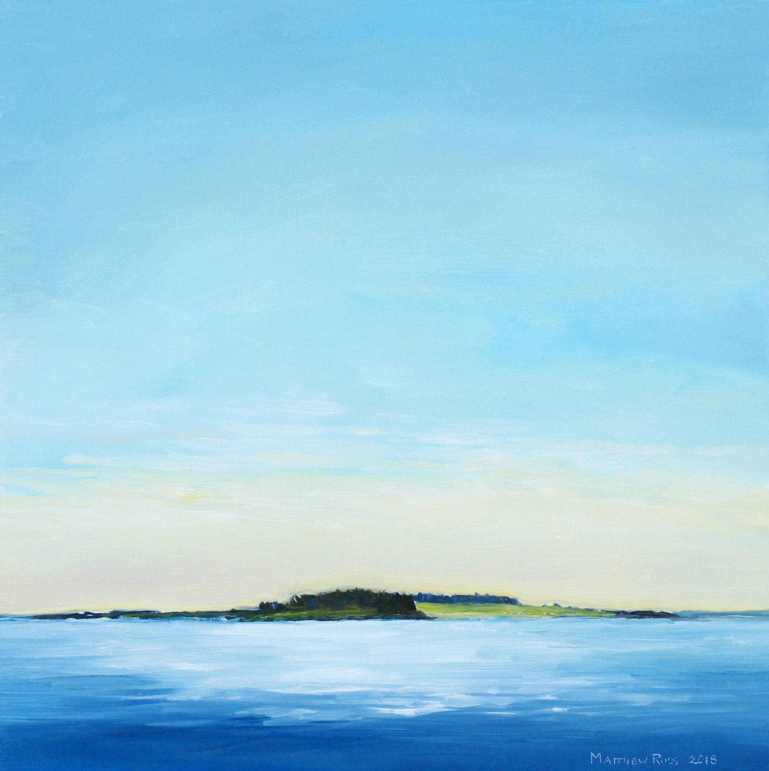 Richmond Island in the Fall #1, 2018, Oil on Panel, 10" x 10"