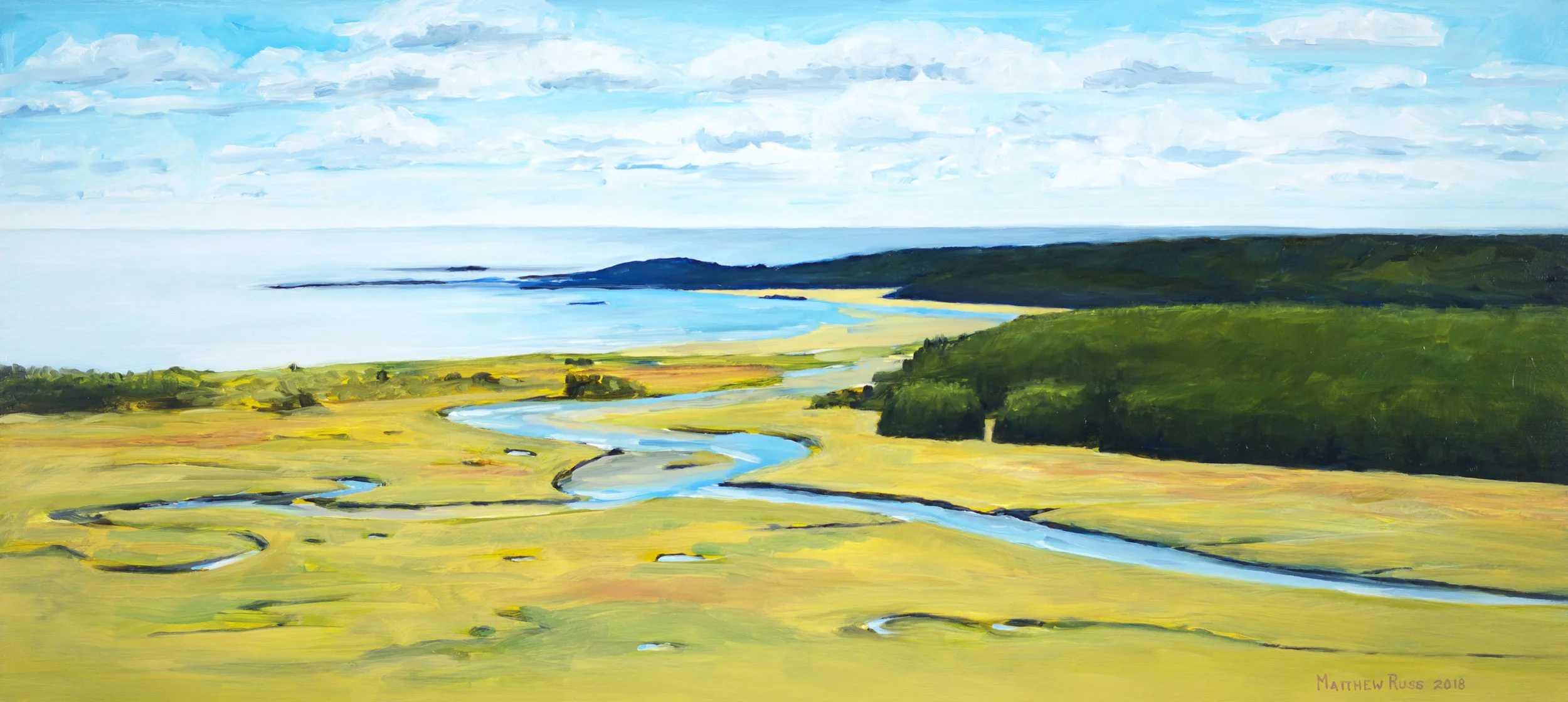 View from The Eyrie #1, 2018, Oil on Panel, 10" x 22"