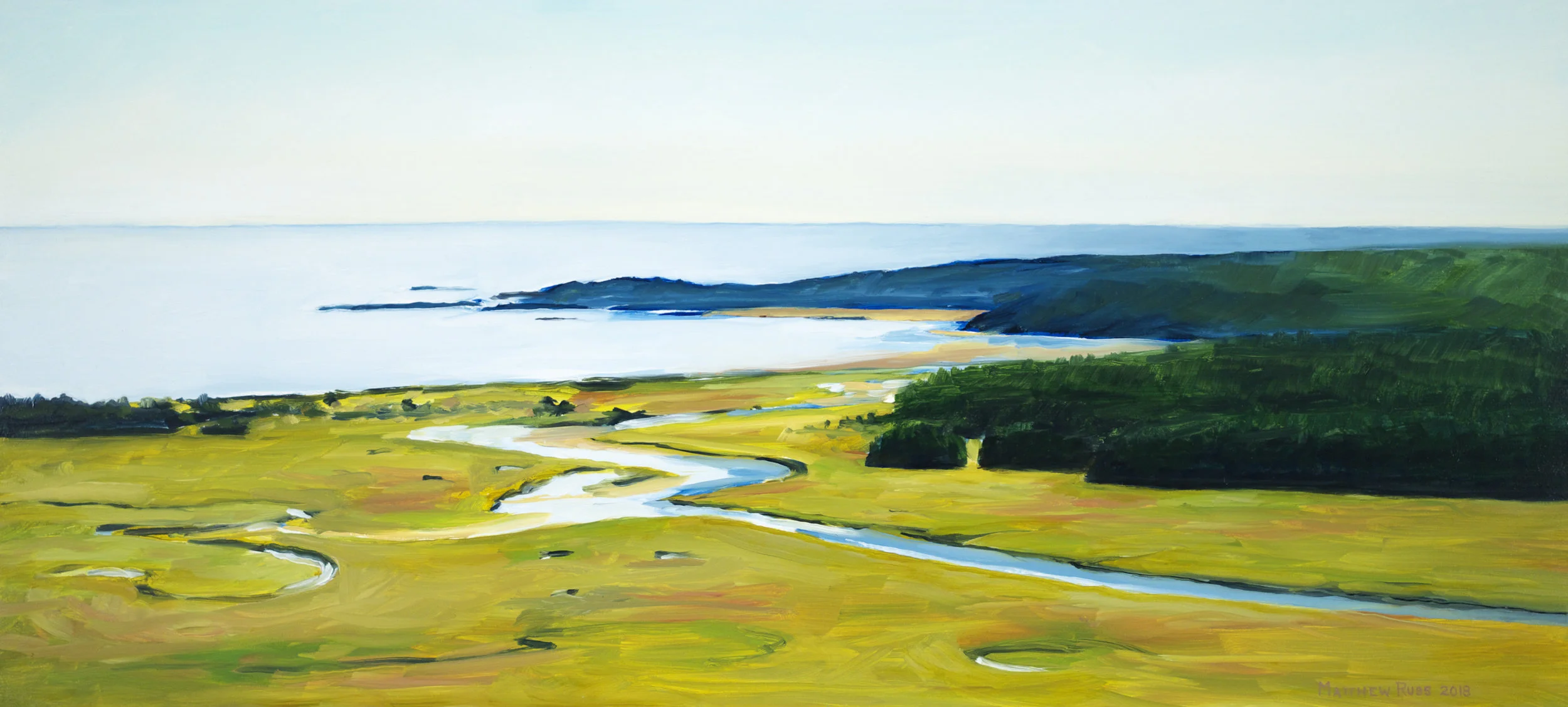 View from The Eyrie #3, 2018, Oil on Panel, 10" x 22"