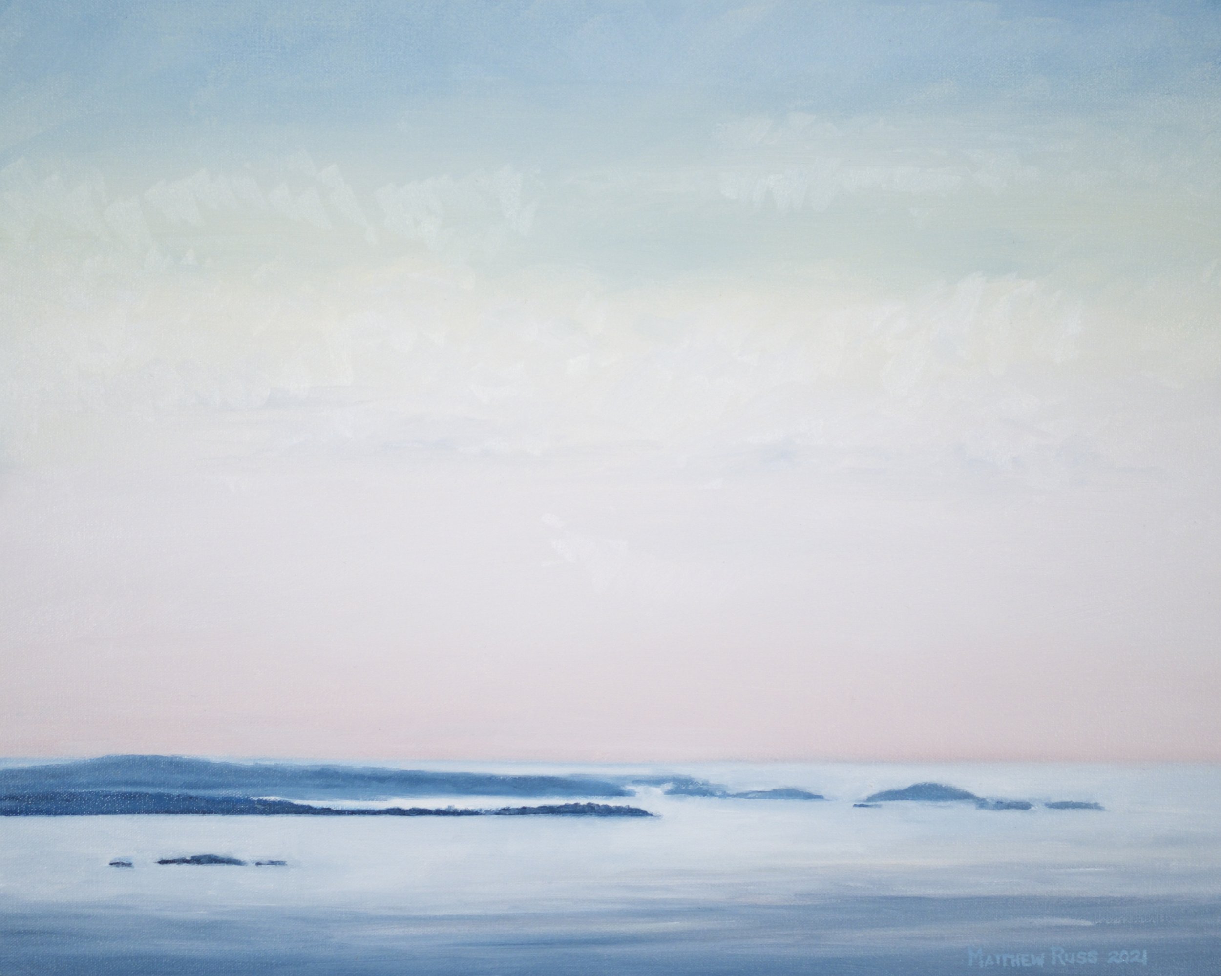 Vinalhaven and Beyond #2, 2021, Oil on Canvas, 16" x 20"
