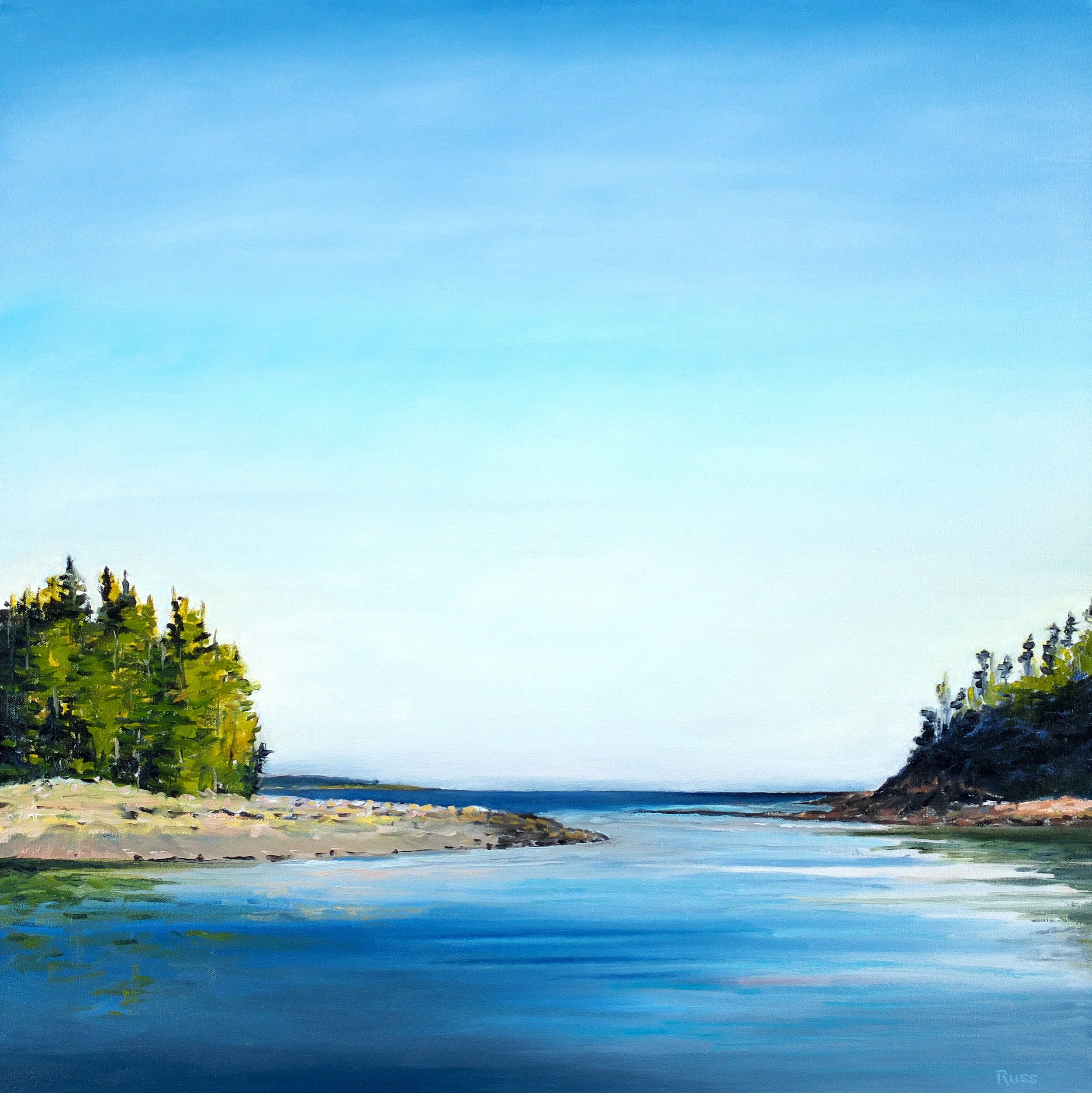 Matthew Russ, View from Ship Harbor, 2025, Oil on Canvas, 24” x 24”