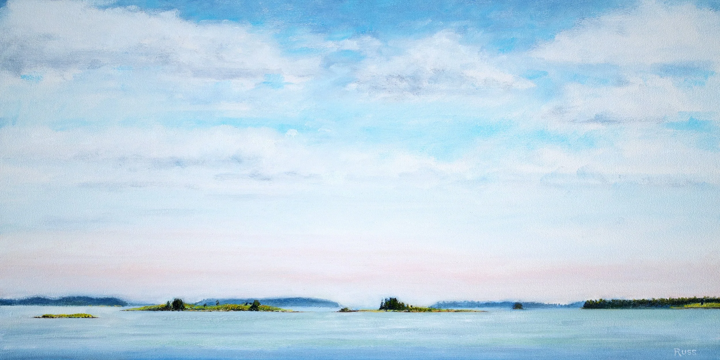 Matthew Russ, Spectacle Island, 2026, Oil on Canvas, 12" x 24"