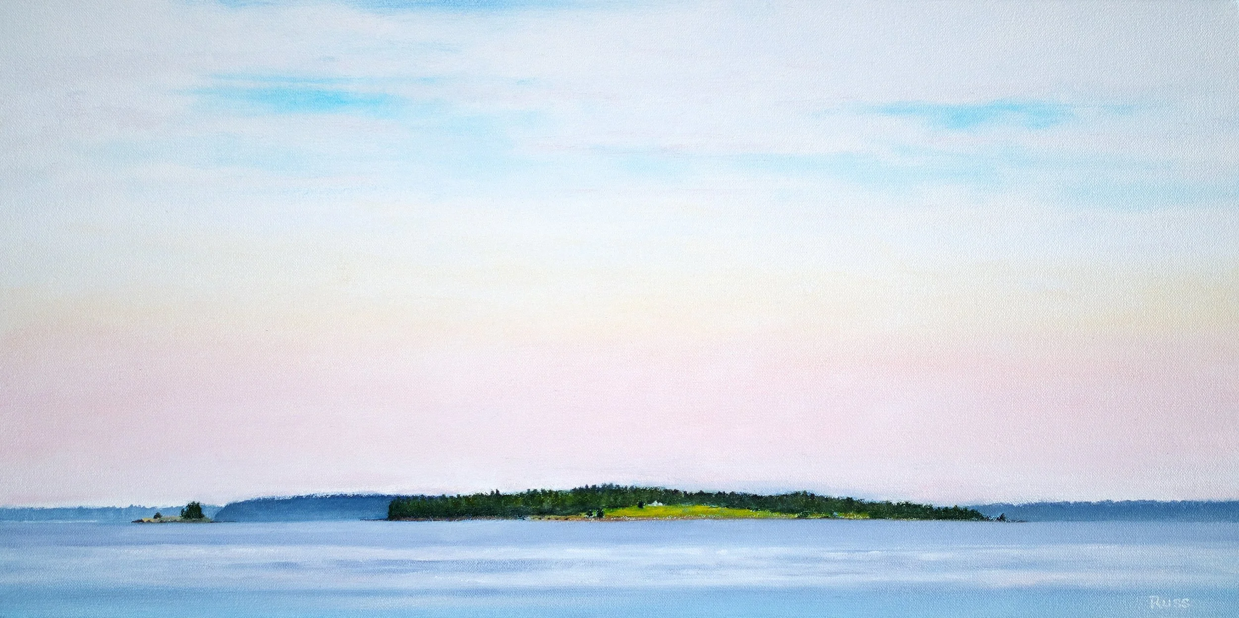Matthew Russ, Hog Island, 2026, Oil on Canvas, 12" x 24"