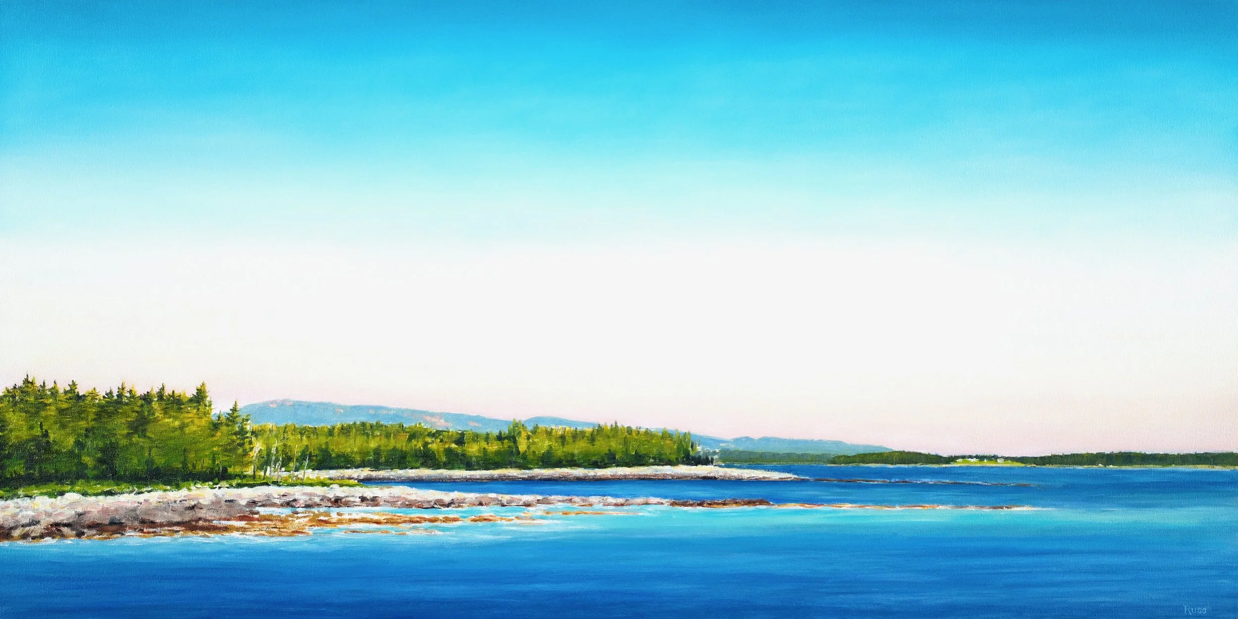 Matthew Russ, View from Wonderland #2, 2025, Oil on Canvas, 24” x 48"