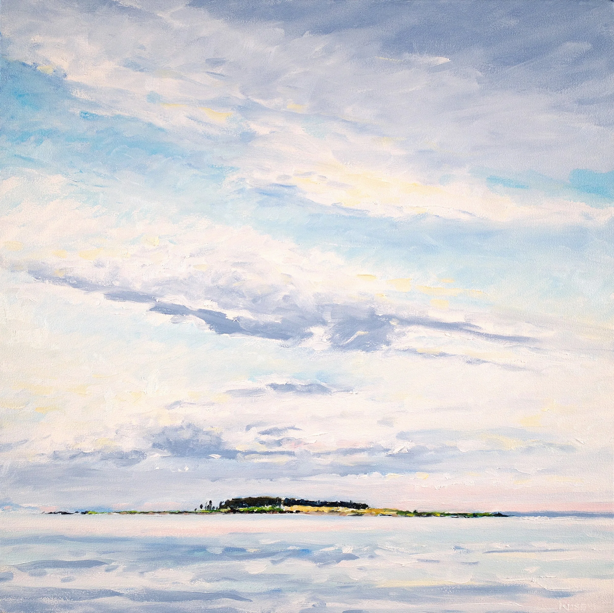Matthew Russ, Vibrant Afternoon, Richmond Island, 2024, Oil on Canvas, 20" x 20"