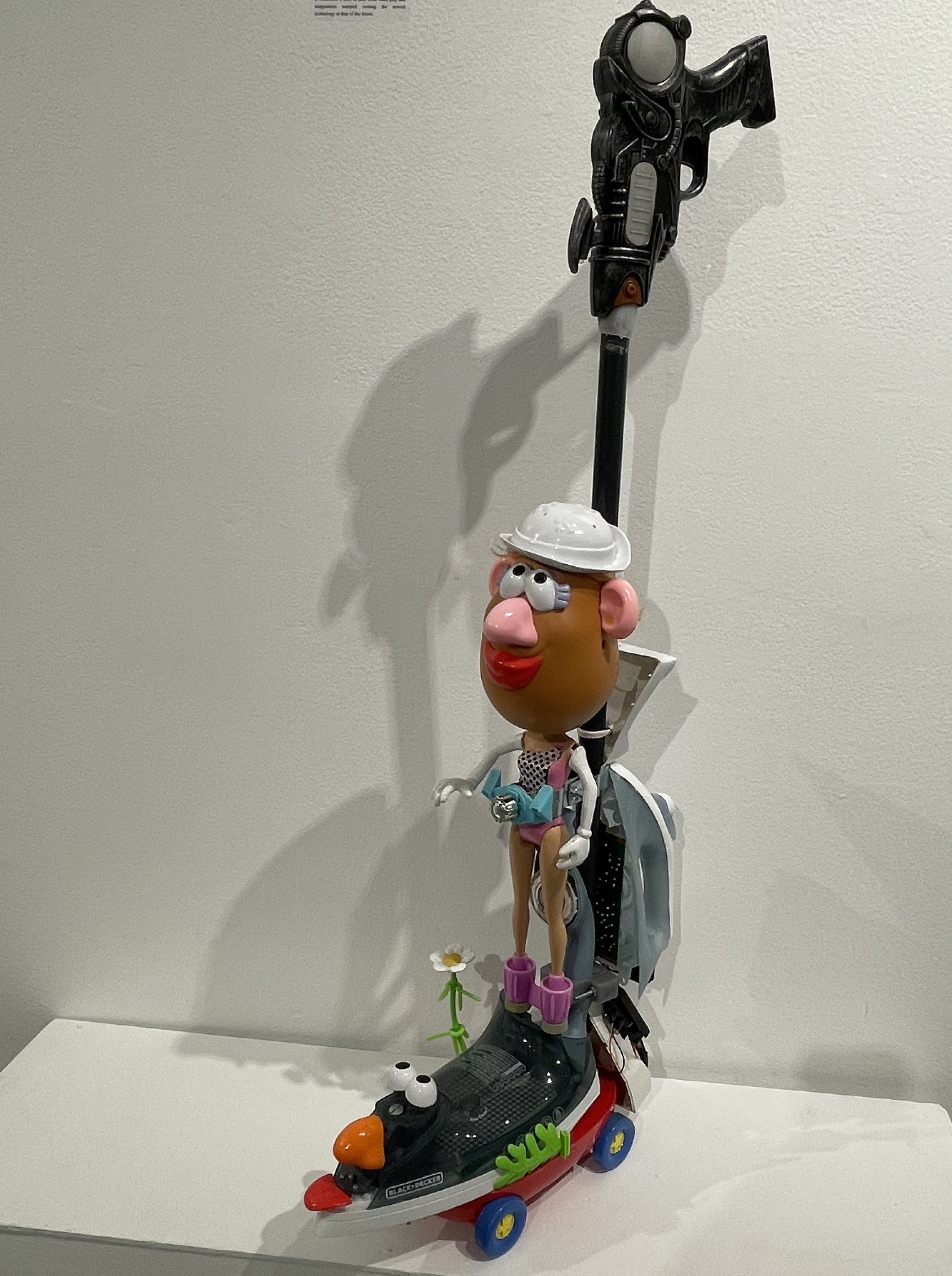  Rachel Green, GA   Barbie Potato Head   Walking cane, toys, Iron, arduino, sound board, and led panel  $1,500.00  2020  &nbsp;  Barbie Potato Head is an interactive, mixed media sculpture that makes a playful comment on aging. She lights up and make