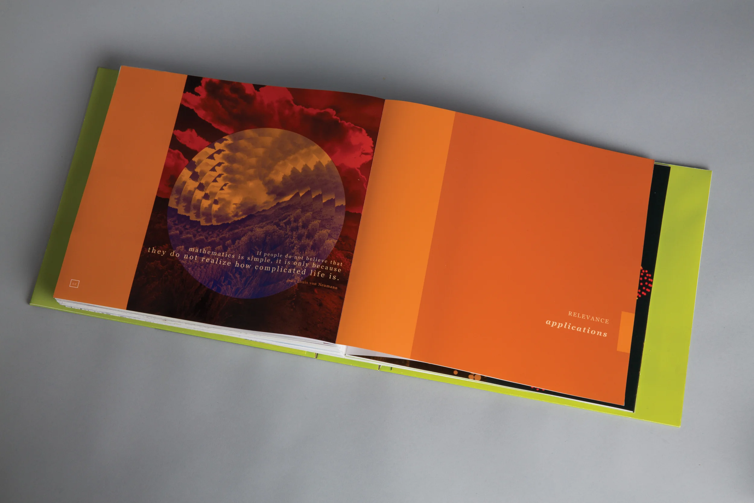 Photo manipulation spiral technique used throughout the book