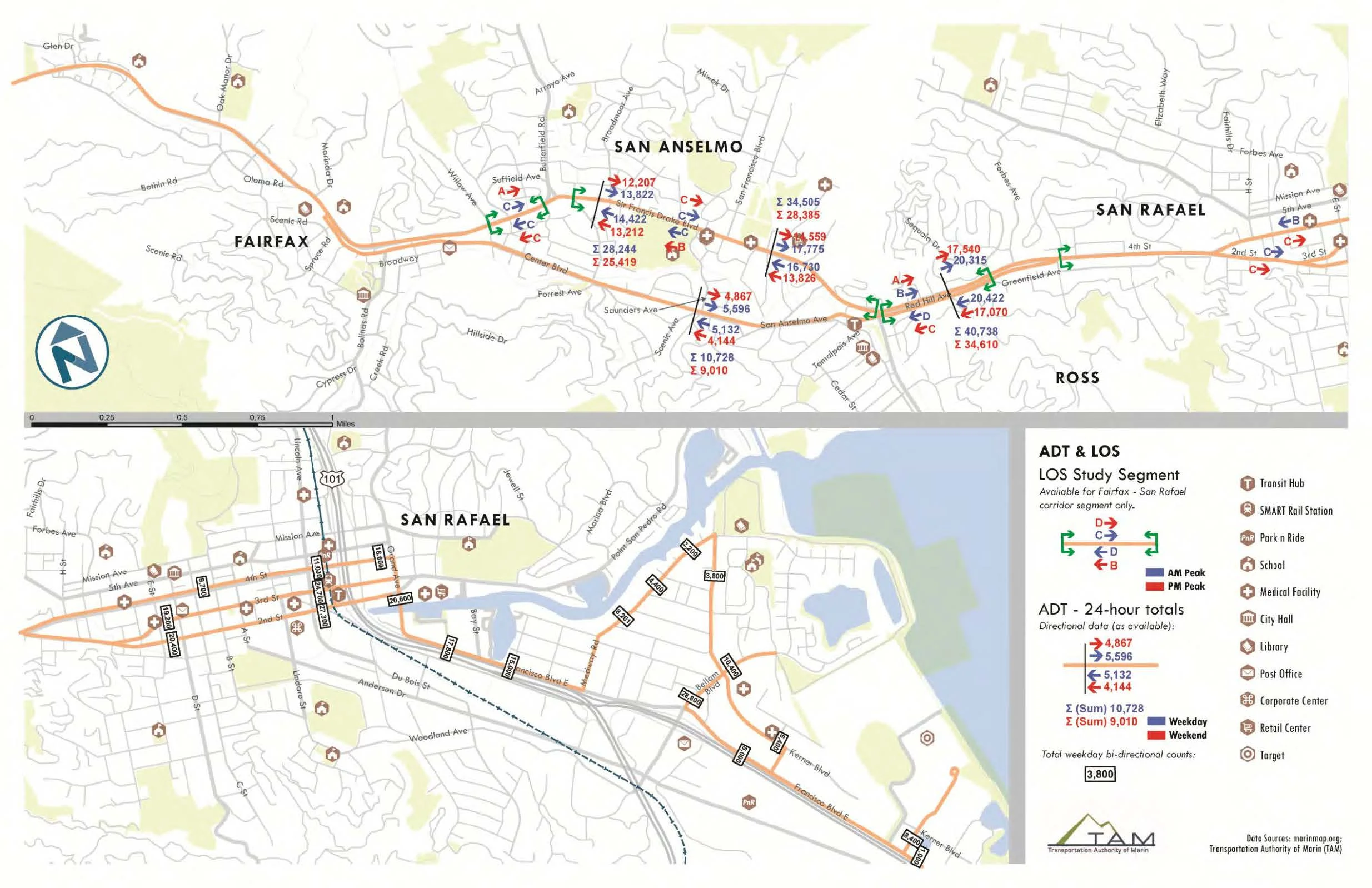 Image source: Nelson\Nygaard Consulting Associates, Inc. ‘Fairfax-San Rafael Transit Corridor Feasibility Study’ .