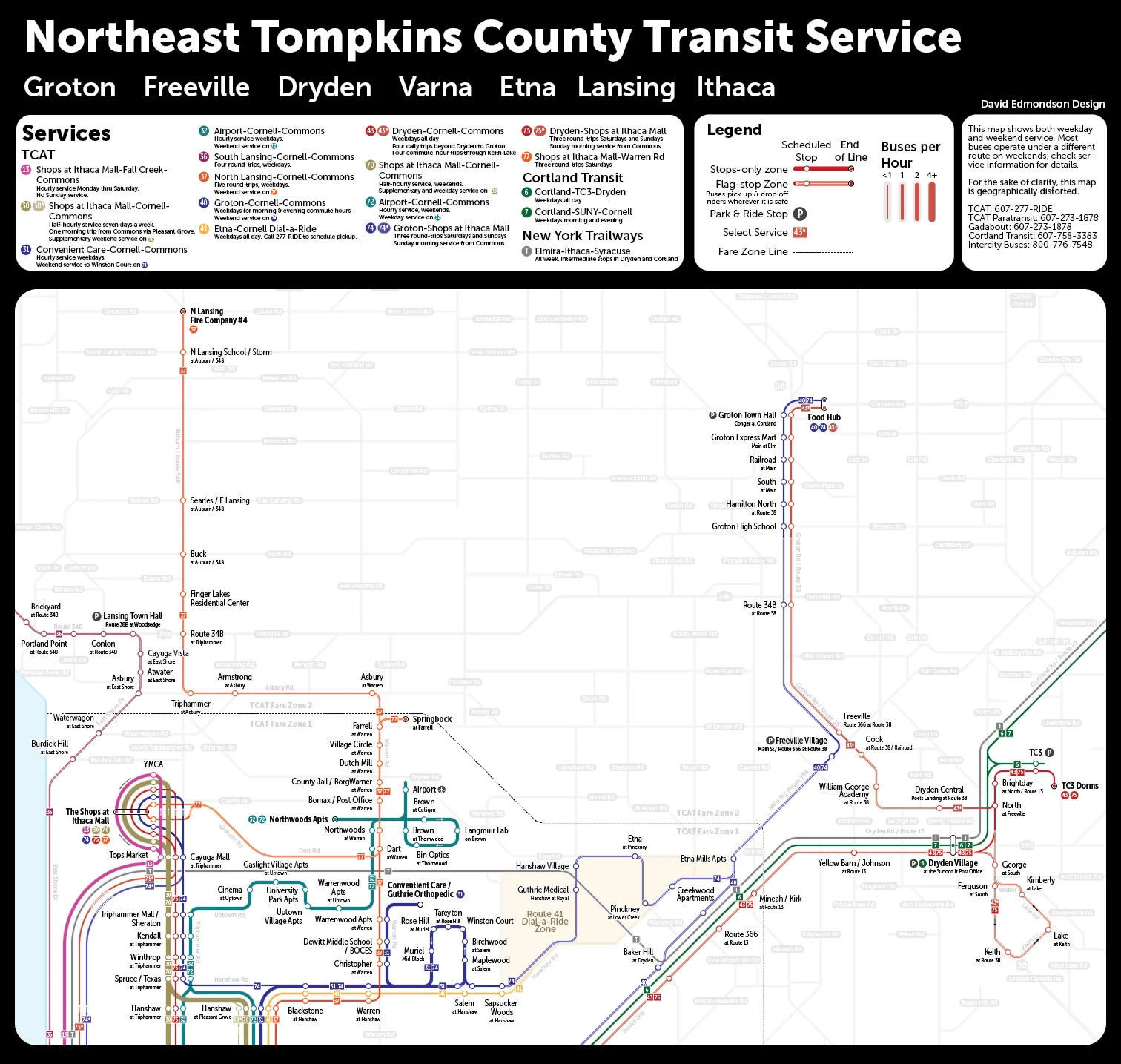 Tompkins County Transit Map