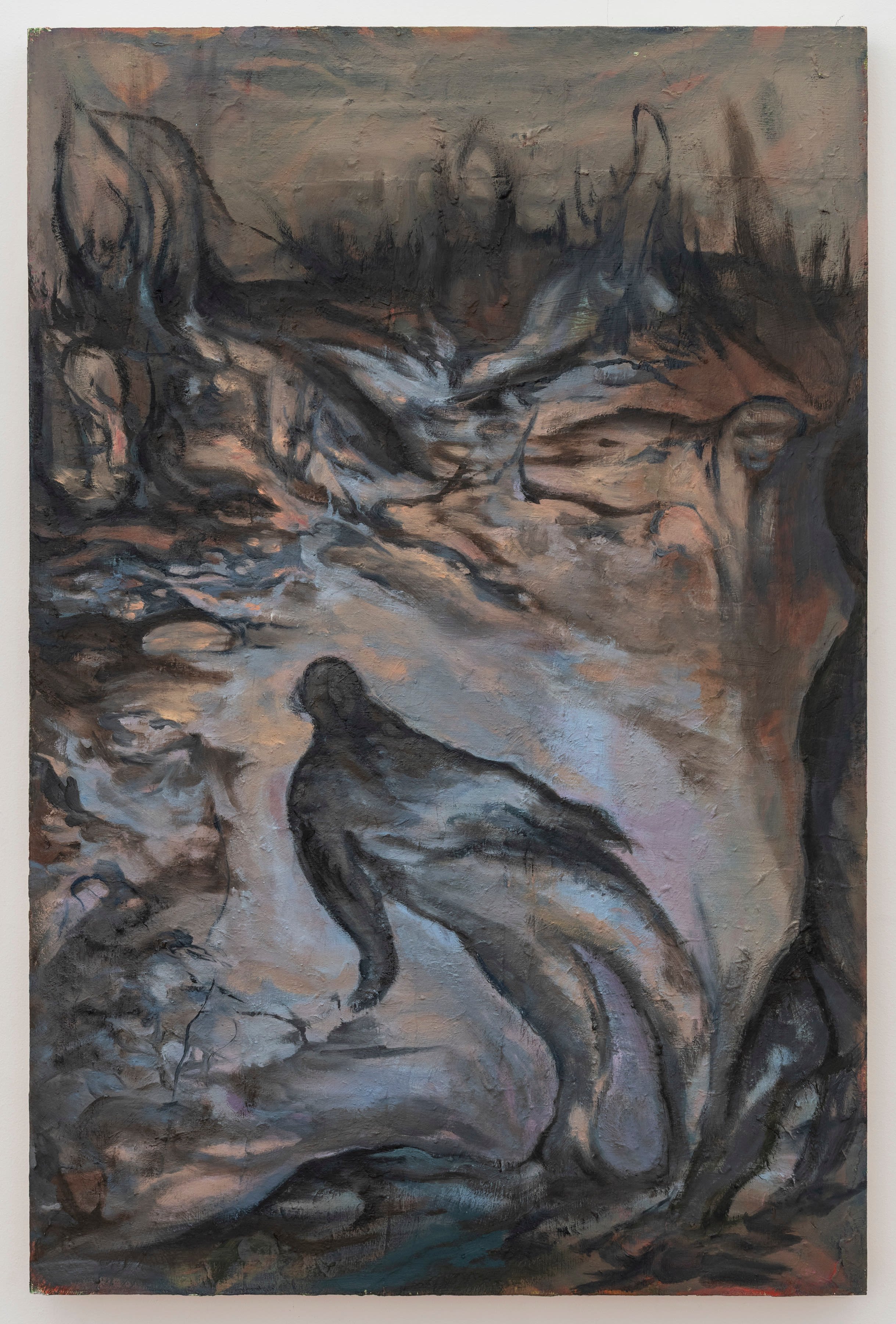 Looking Back , 2025 Oil on panel, 30“ x 20”