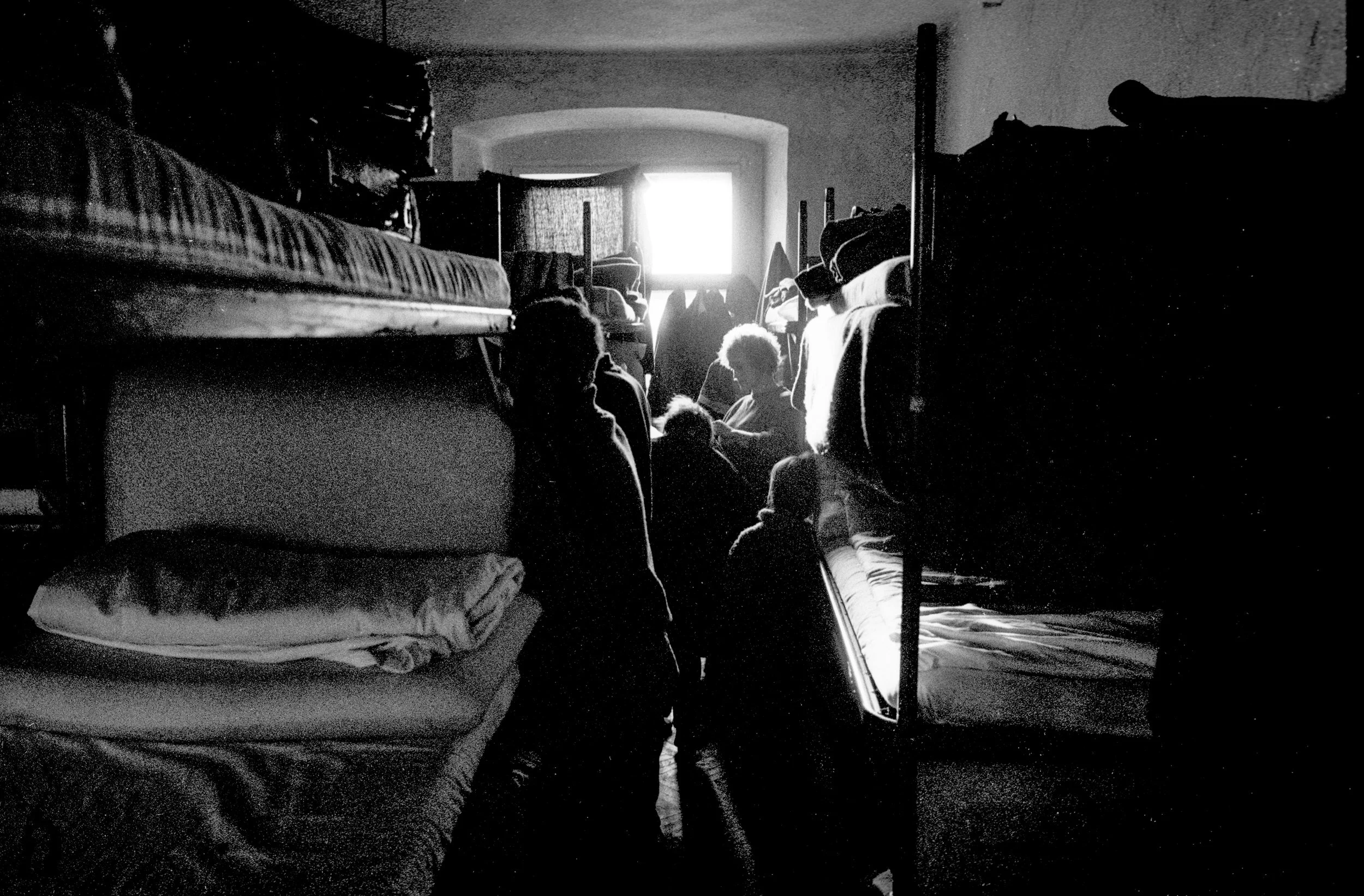 There were 3 basic meals a day. Between times you waited and tried to keep warm. The walls were dripping with condensation