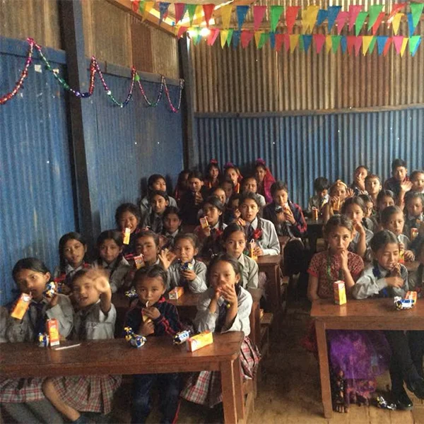 Students in a classroom in Nepal