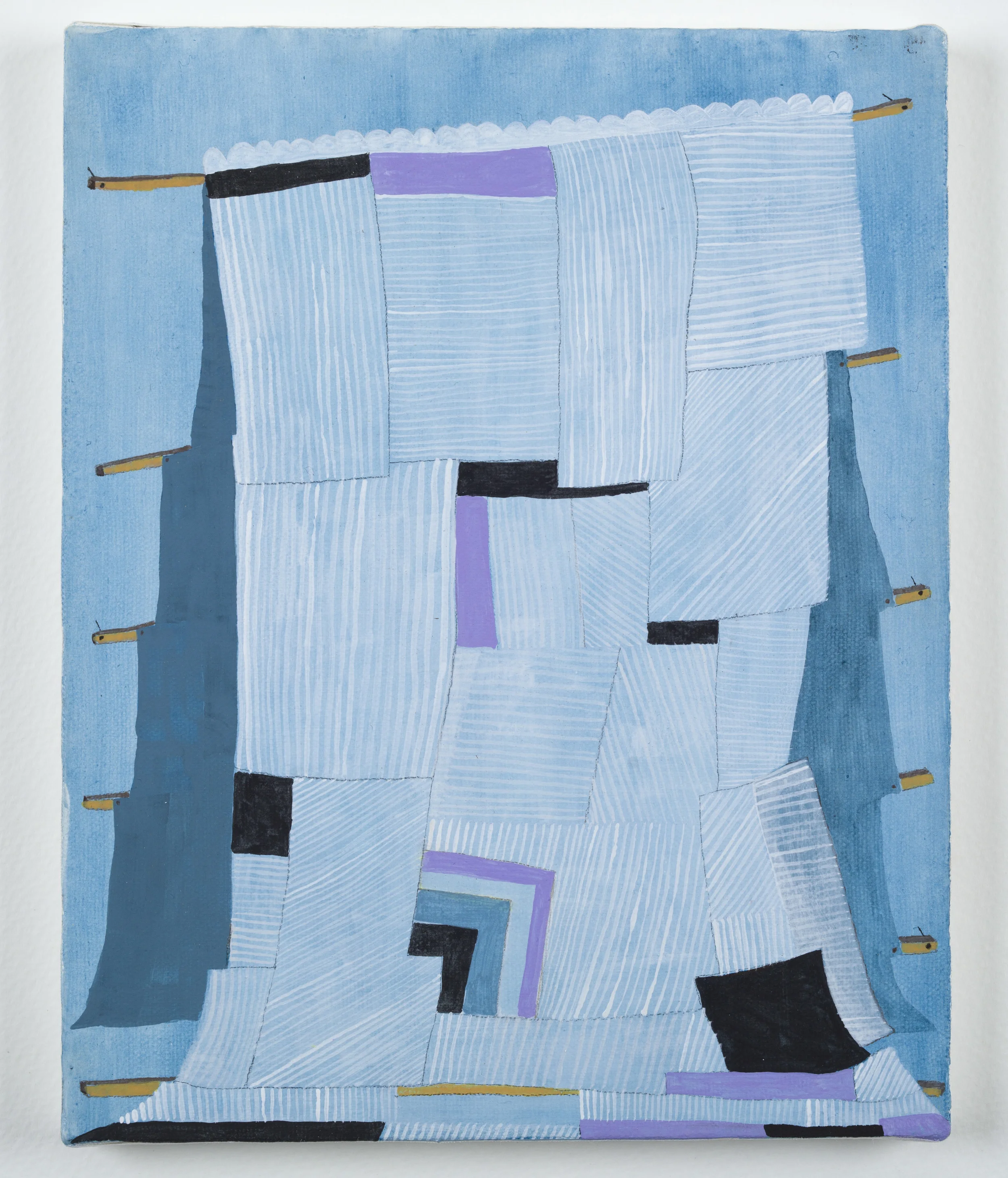 Blue Purple Black White , 2012 Flashe and pencil on prepared canvas | 8"w x 10"h