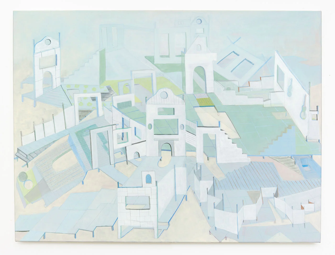 Large White Structure , 2015 Flashe, graphite and colored pencil on canvas | 48"w x 36"h
