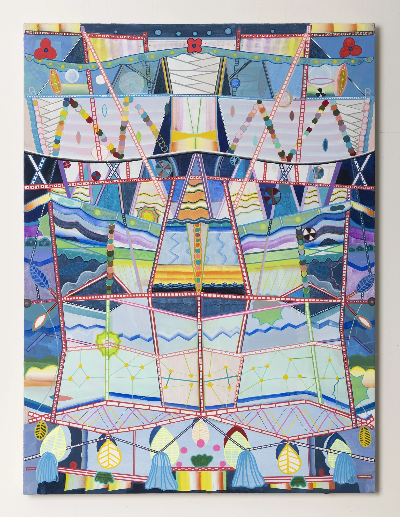 Worlds , 2023 Acrylic and Flashe on linen mounted on canvas | 36"w x 48"h