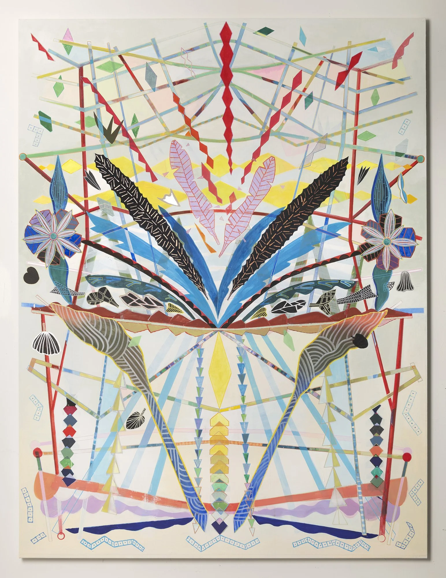 Life Force , 2023 Acrylic, Flashe, acrylic paint pen on linen mounted on canvas | 84” x 64”