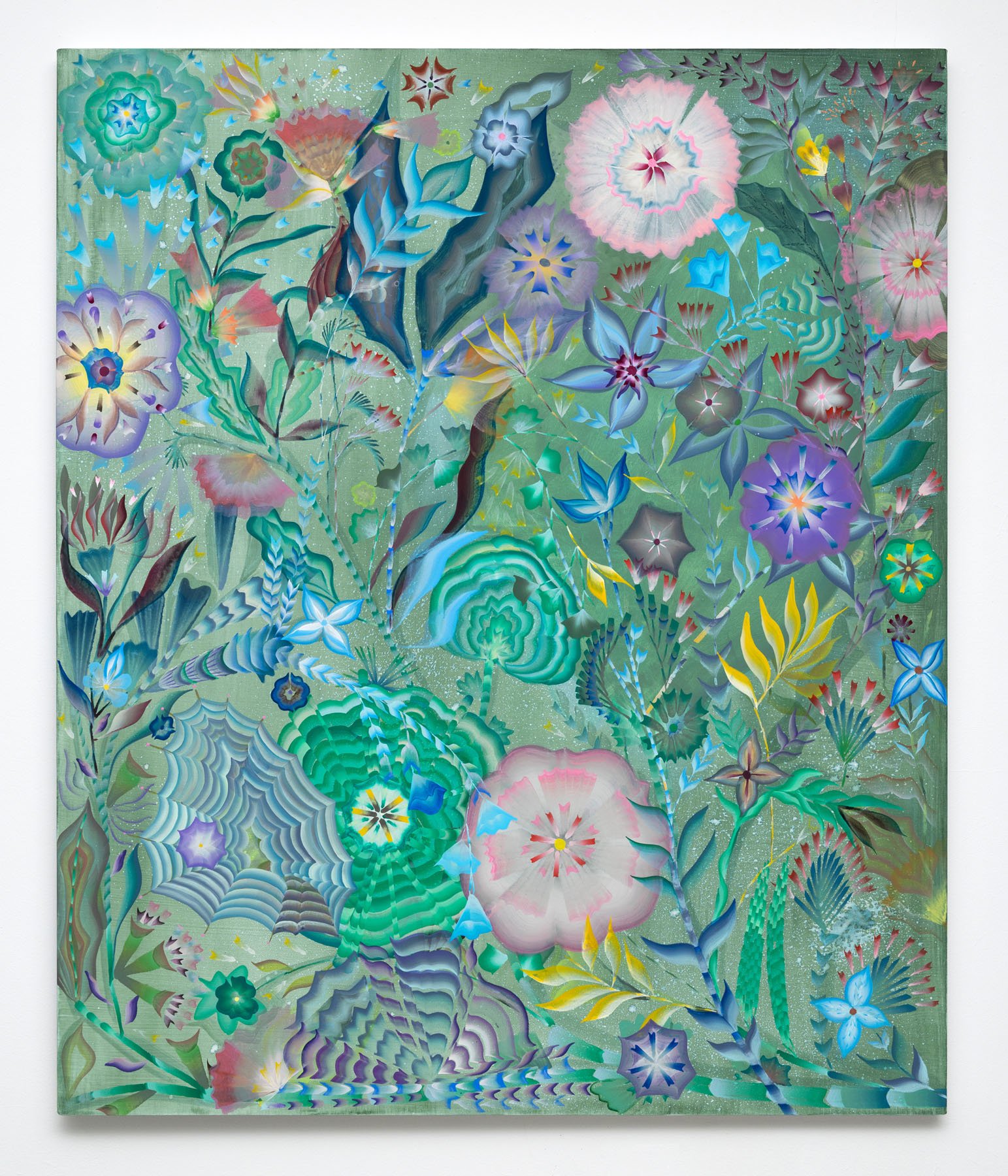   Overgrown , 2026 Flashe, acrylagouache, acrylic on prepared canvas | 48” x 40” x 1 1/2” 