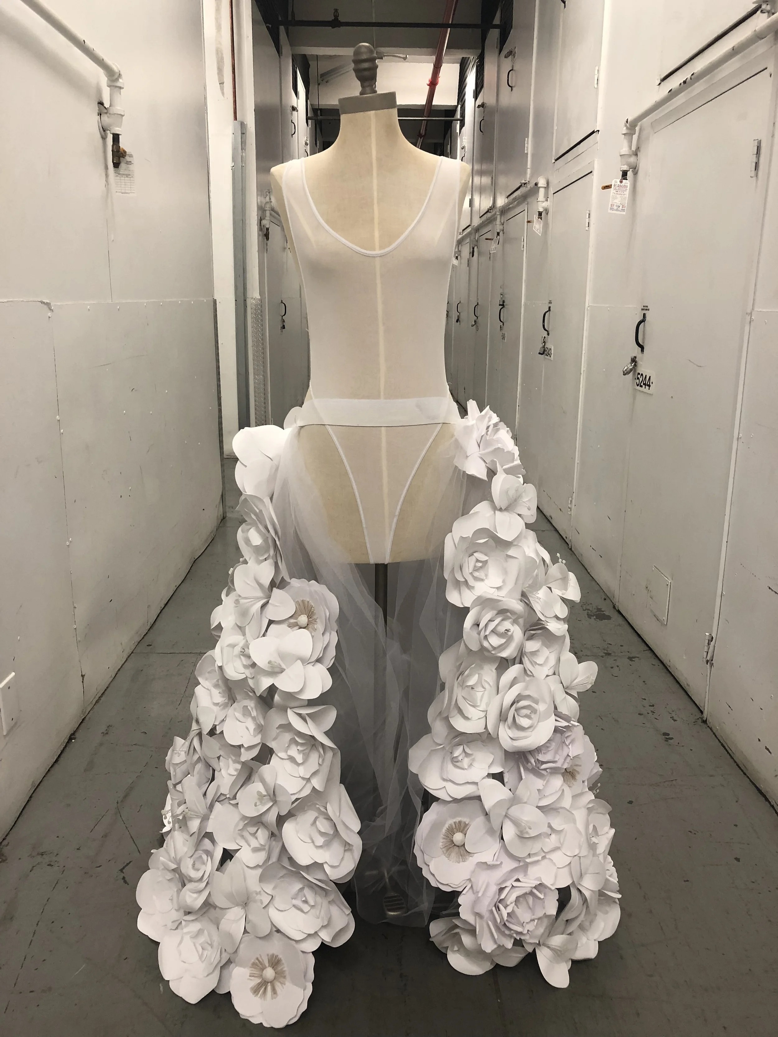 Actual dress- additional flowers to be placed on ground to break hard edge.
