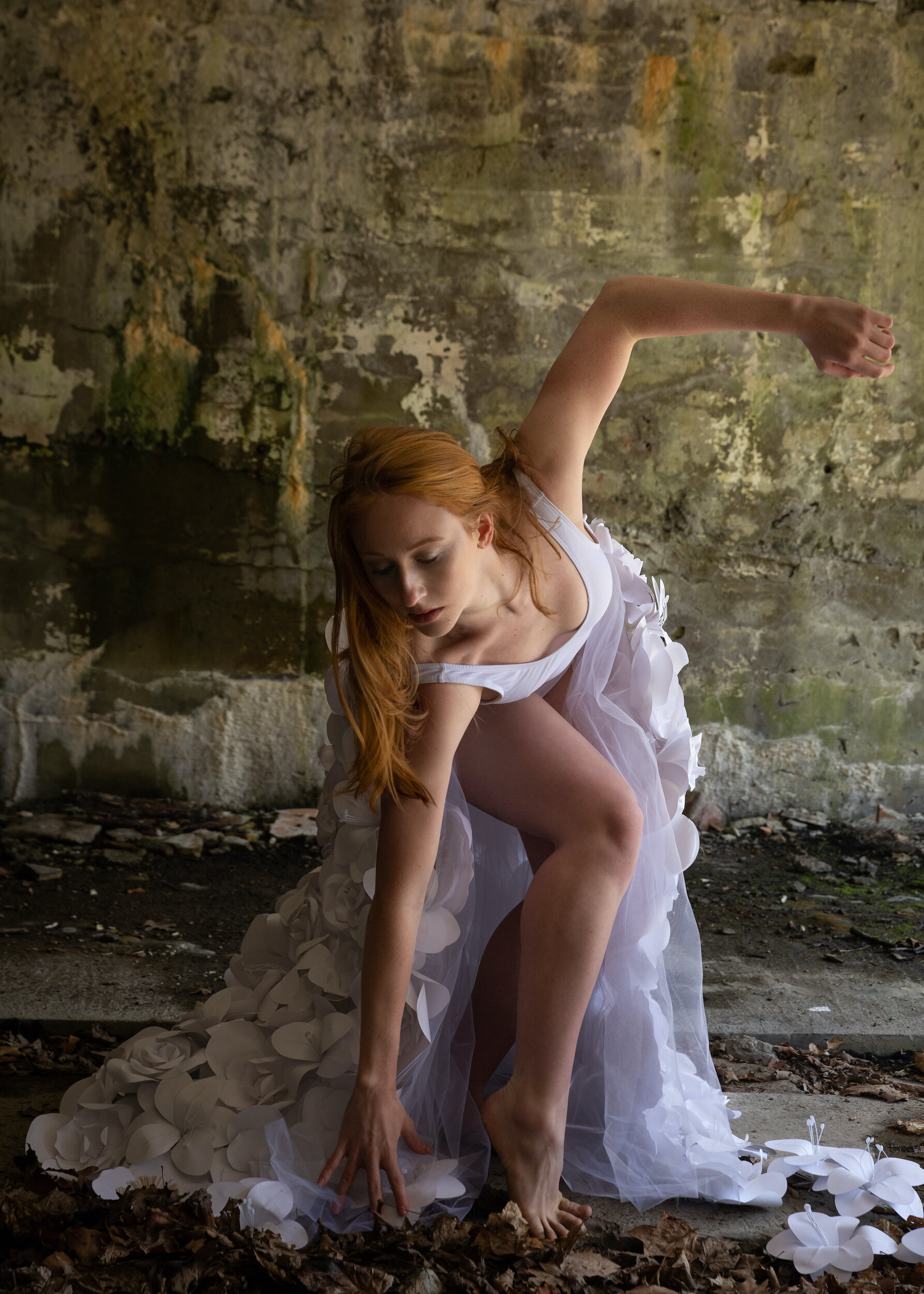 Flower dress in ruins worn by Lacey