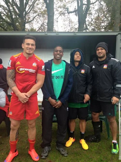 Will with Sonny Bill Williams, Tim Nanai Williams & Leon Fukofuka