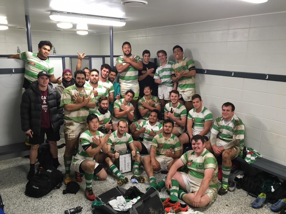 Philip Kapranov 2nd from top right and Bryan Herbert, 2nd form right seating playing with the Hamilton Marist's in New Zealand.