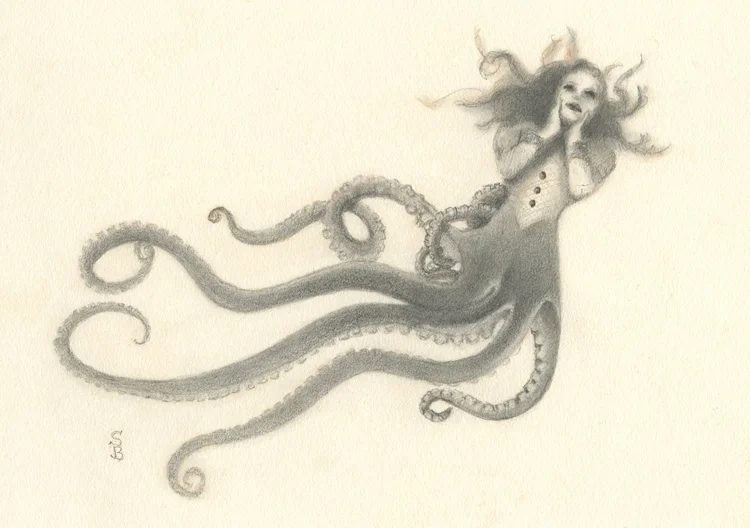 Octopus Girl, drawing
