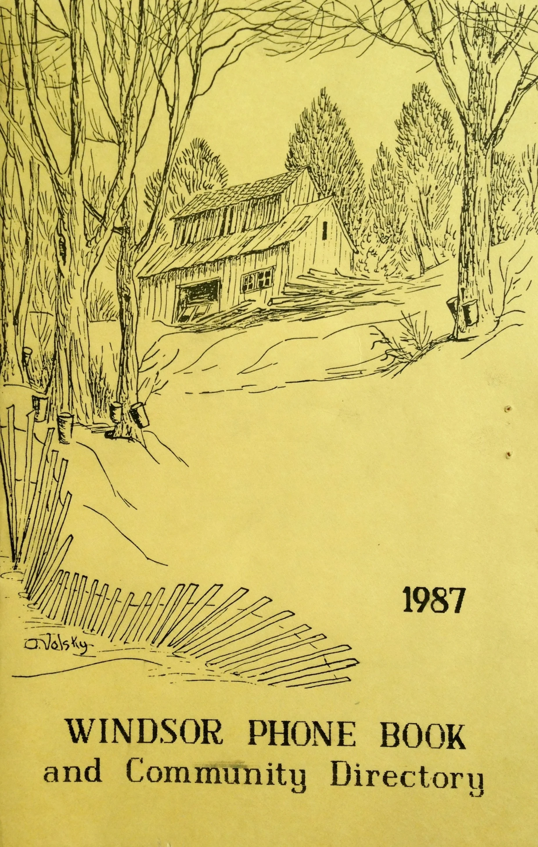  Inaugural Windsor Phone Book, 1987 Cover art by Olive Volsky