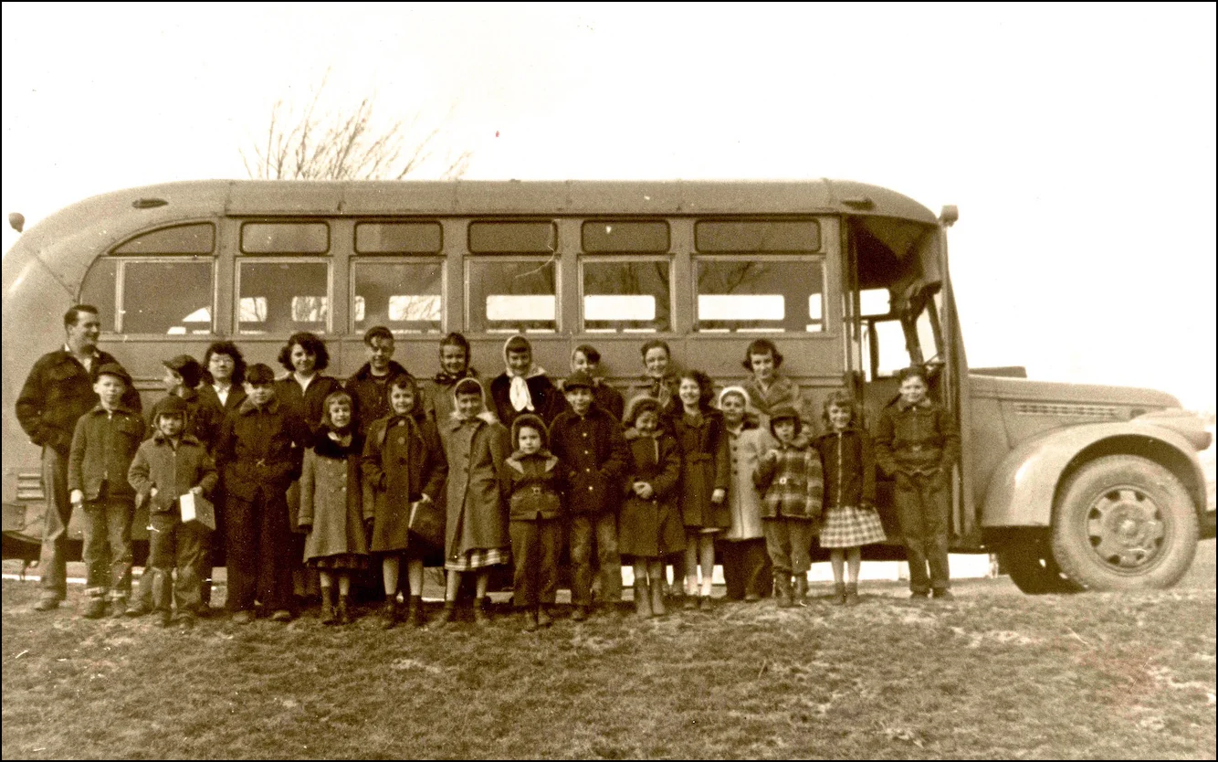 Windsor school bus in time of Crane Community School. John Boyle is NOT in this picture!