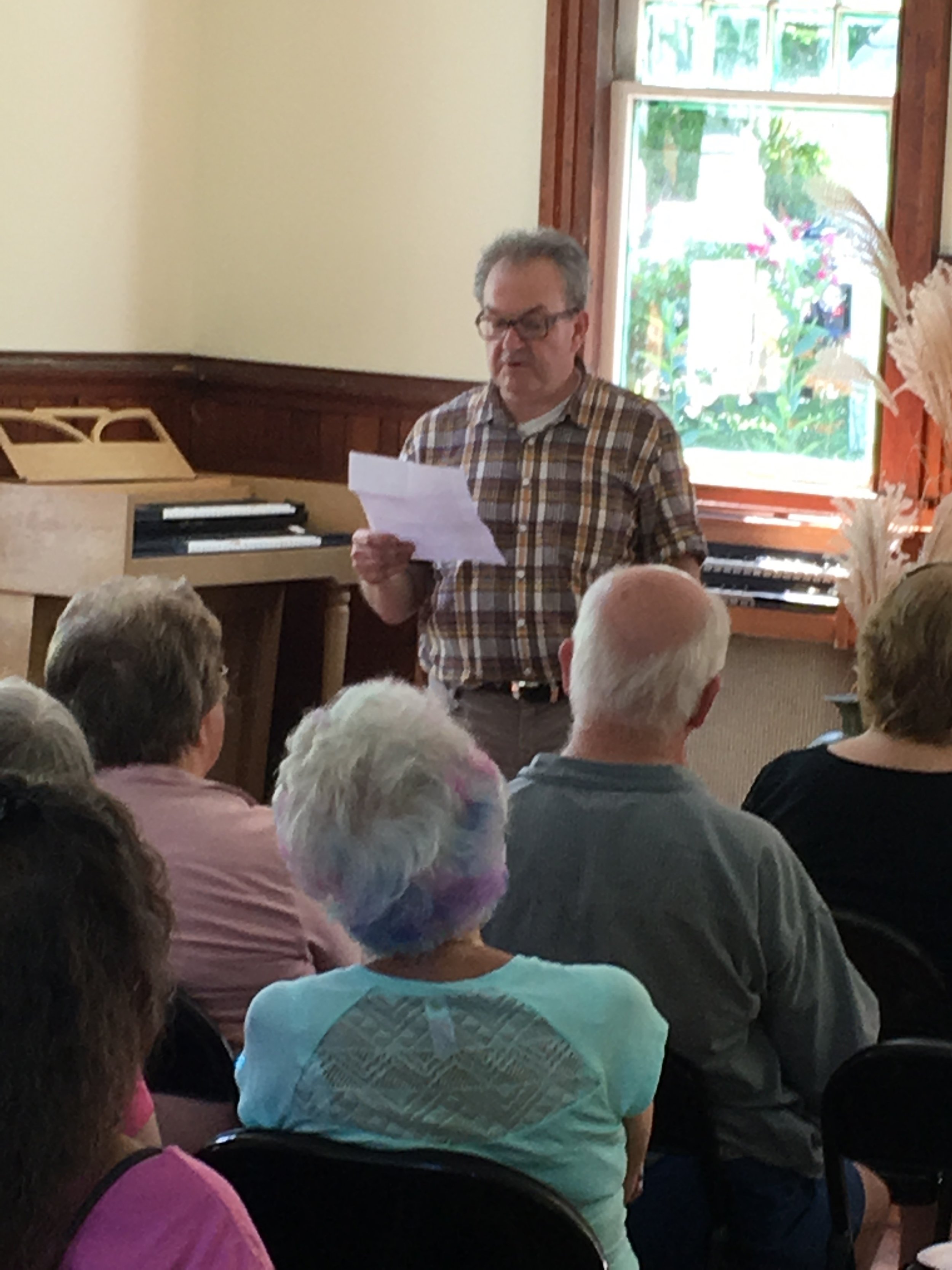 Colin Harrington reading his poem "East WIndsor Chapel"