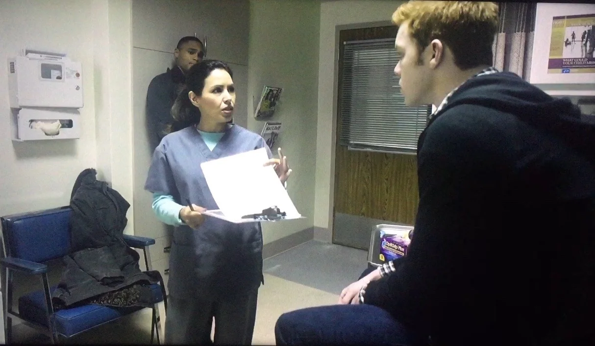 Showtime's 'Shameless' season 6. Nurse Edmonds (Kikey Castillo) with Cameron Monaghan
