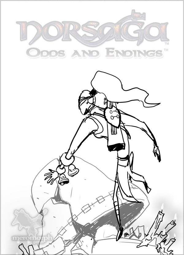 Second boxart sketch, featuring broken bell. Point-of-view angle has been lowered slightly.