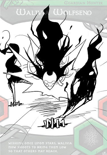 Final Donwen "shadow beast" monster form lineart.