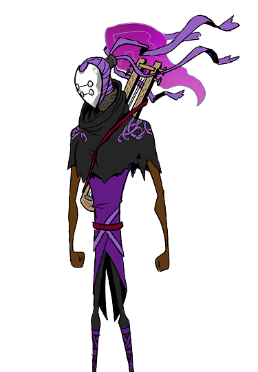 Updated Donwen sketch, featuring mantle and new lute instrument; bells and origami have been removed.