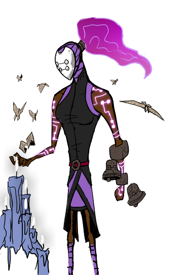 Watcher featuring mask based on Skade's mask design.