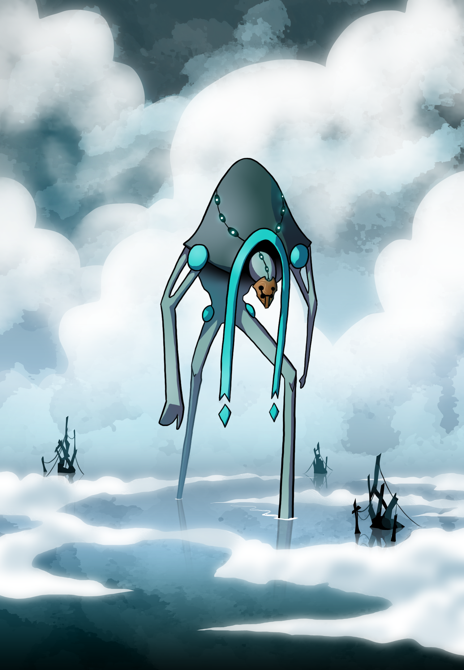 Card art for Skade, the Goddess of the Mists.
