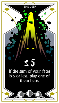" ≤ 5: If the sum of your fates is 5 or less, play one of them here."