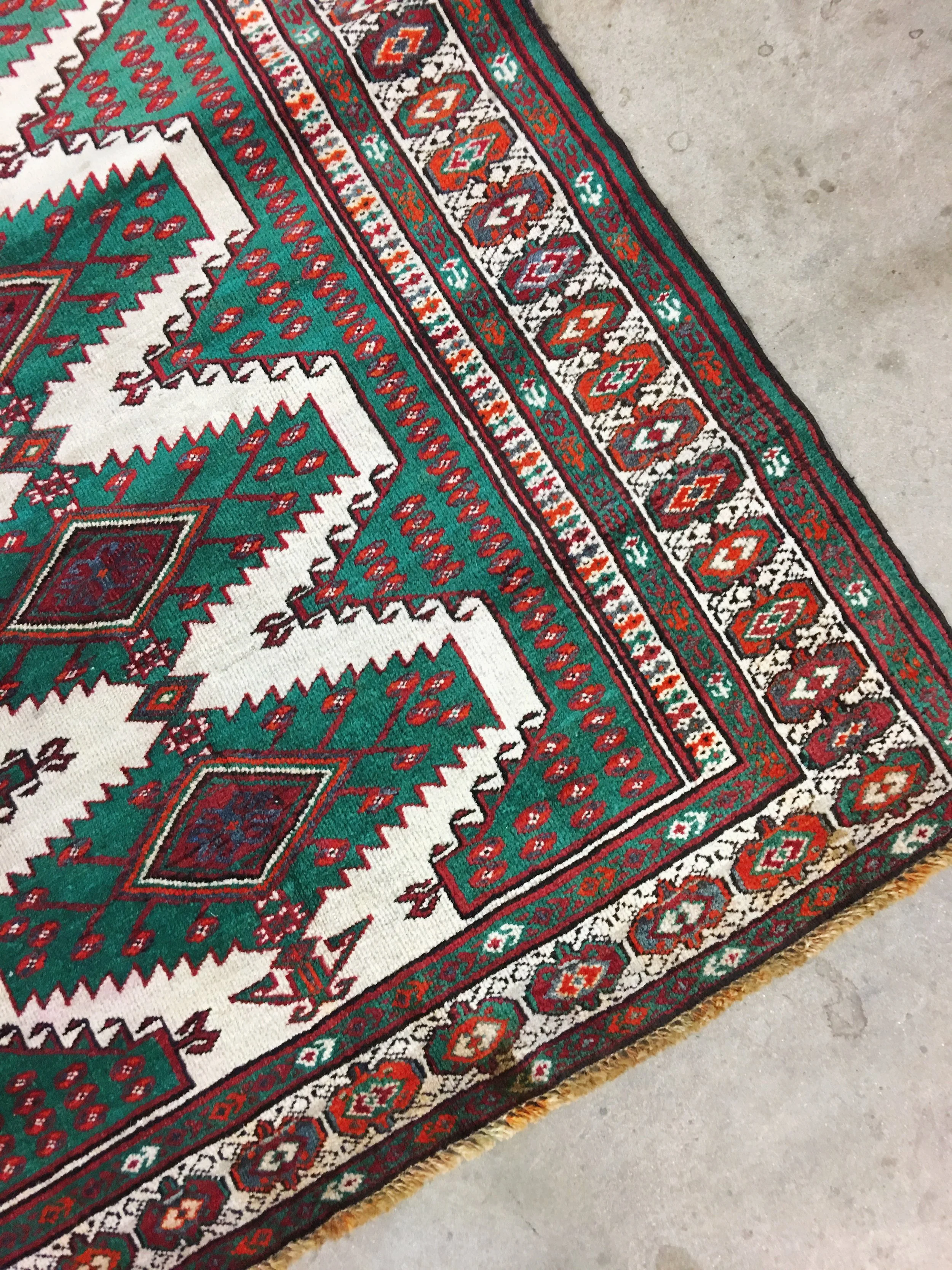 Vintage rug beauty Palmer scooped up for her kitchen