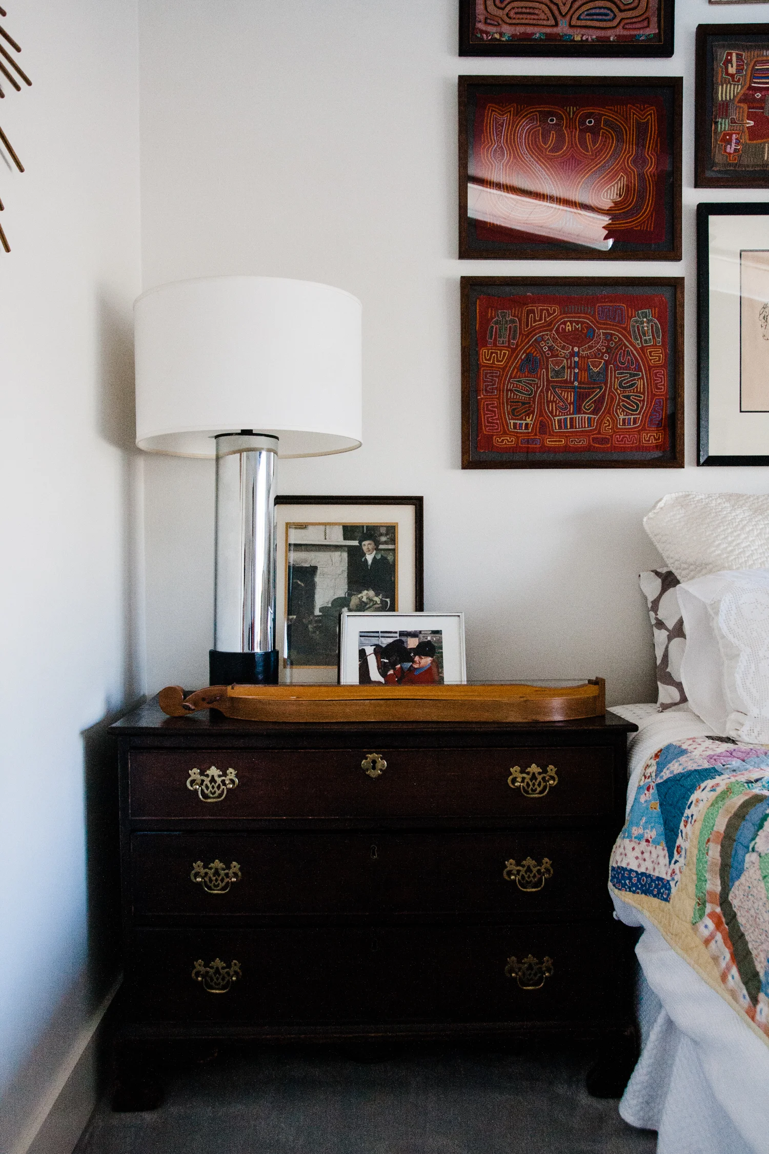 Guests could now use this smaller dresser for storage if needed, making the larger dresser on the opposite wall unnecessary. 