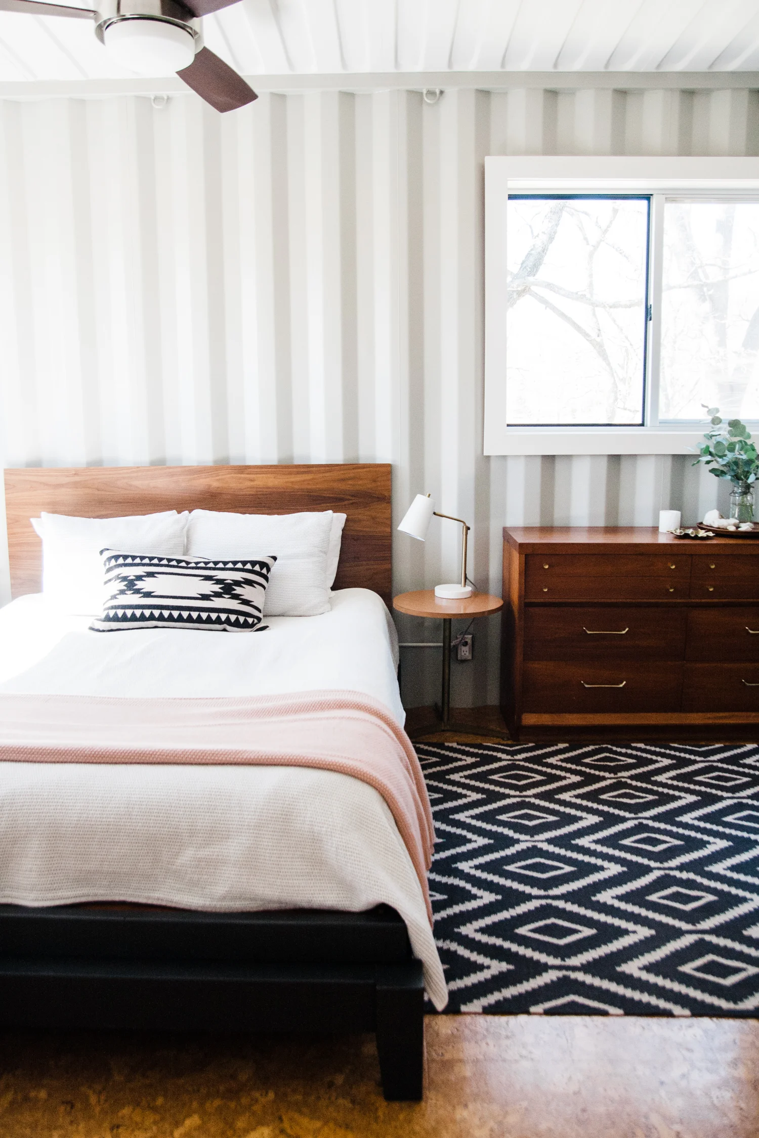 Hannah and Tyler built their simple wooden headboard.