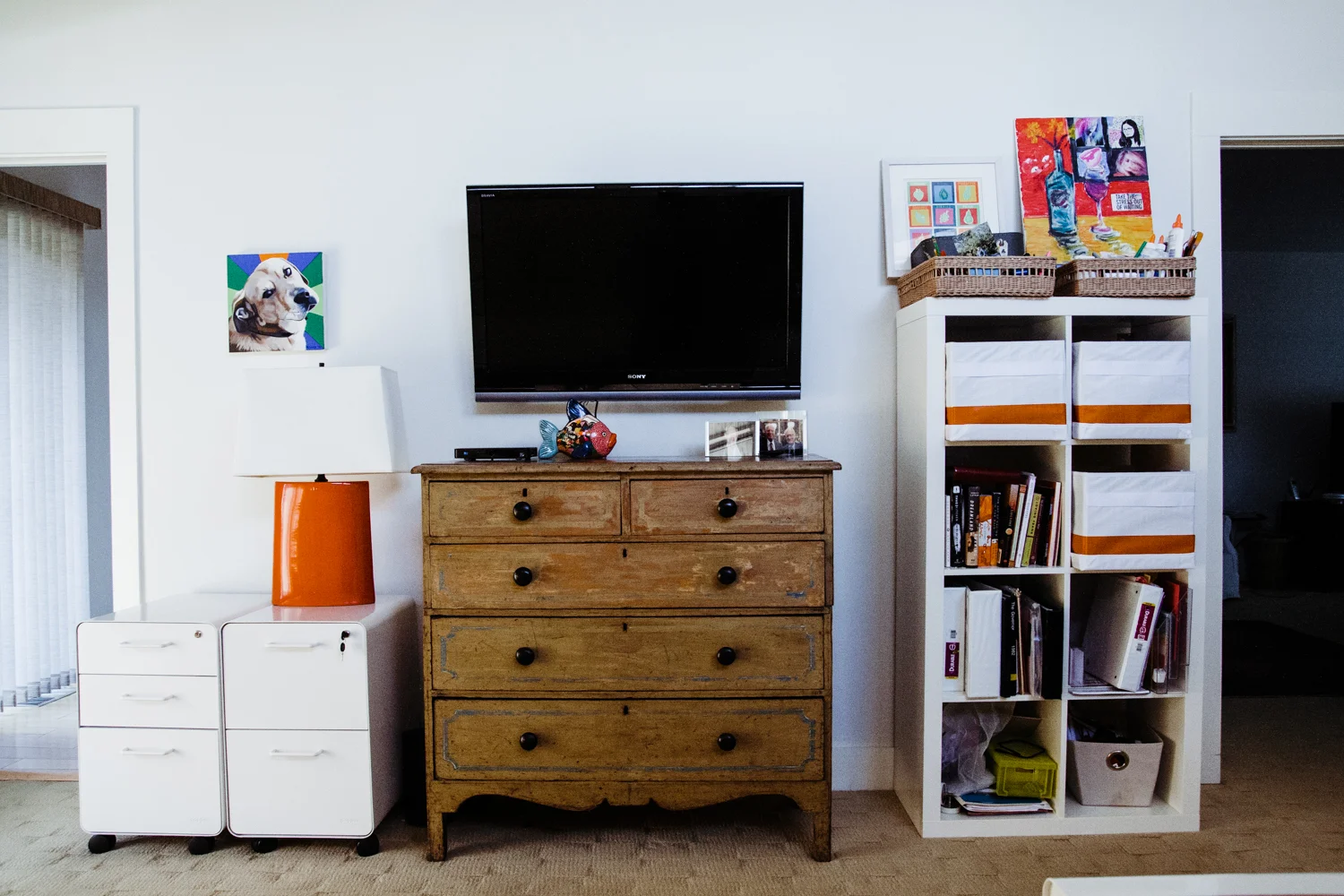 Annie has worked hard to organize her office necessities, but still plans to continue to declutter and get rid of things she doesn't need. This work will only help to simplify and organize the space! Nice work, Annie.