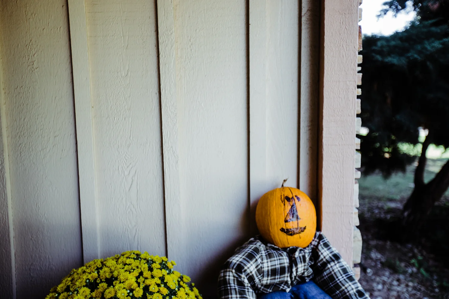 I think Caroline named this scarecrow Glittericious or something horrible like that.
