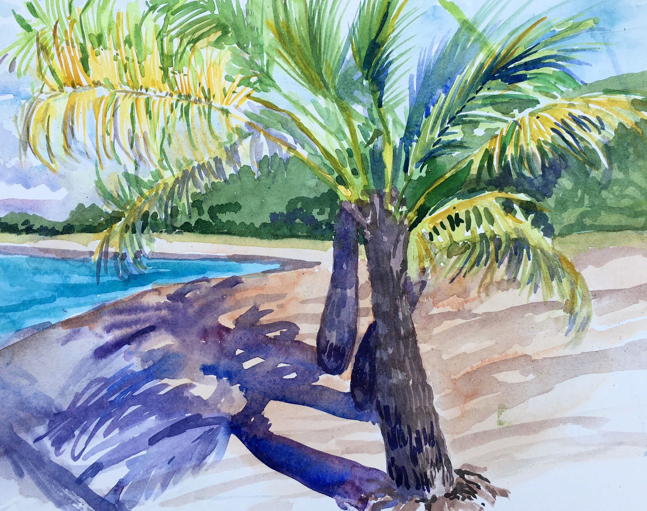 Palms, 7 x 10" watercolor